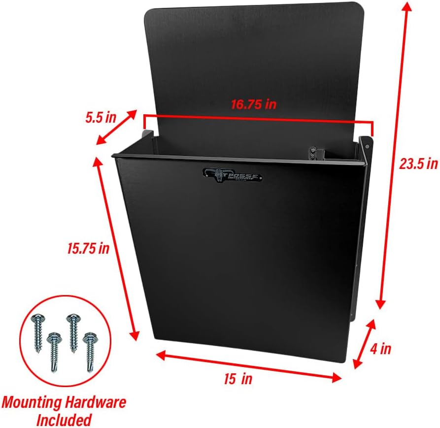 Pit Posse PP3351BK Aluminum Wall Mount Floor Jack Holder Pouch Stabilizer - Made in USA - Stabilizer for Enclosed Race Trailer Garage Shop Organizer Storage Snowmobile 5th Wheel Toy Hauler (Black)