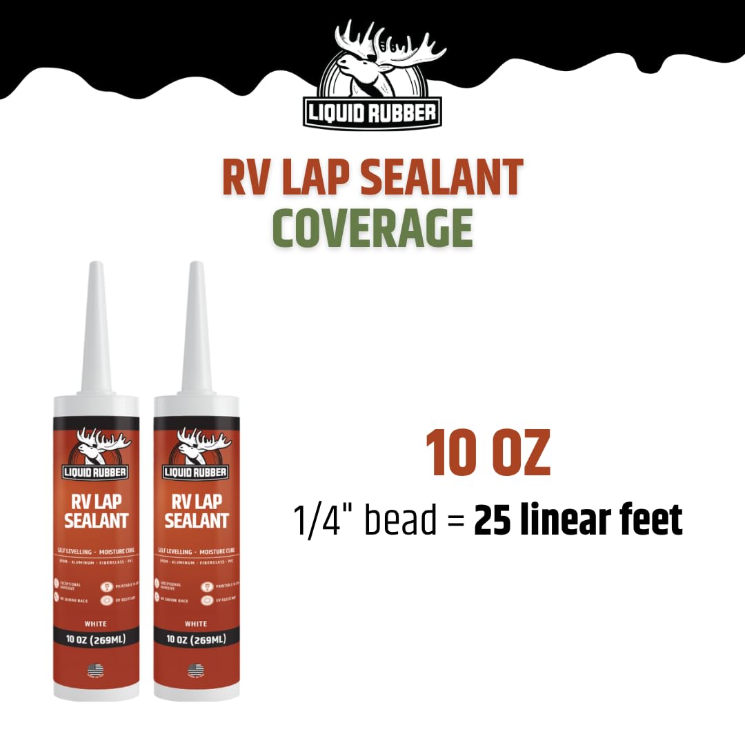 Liquid Rubber RV Lap Sealant, White, 4 Pack
