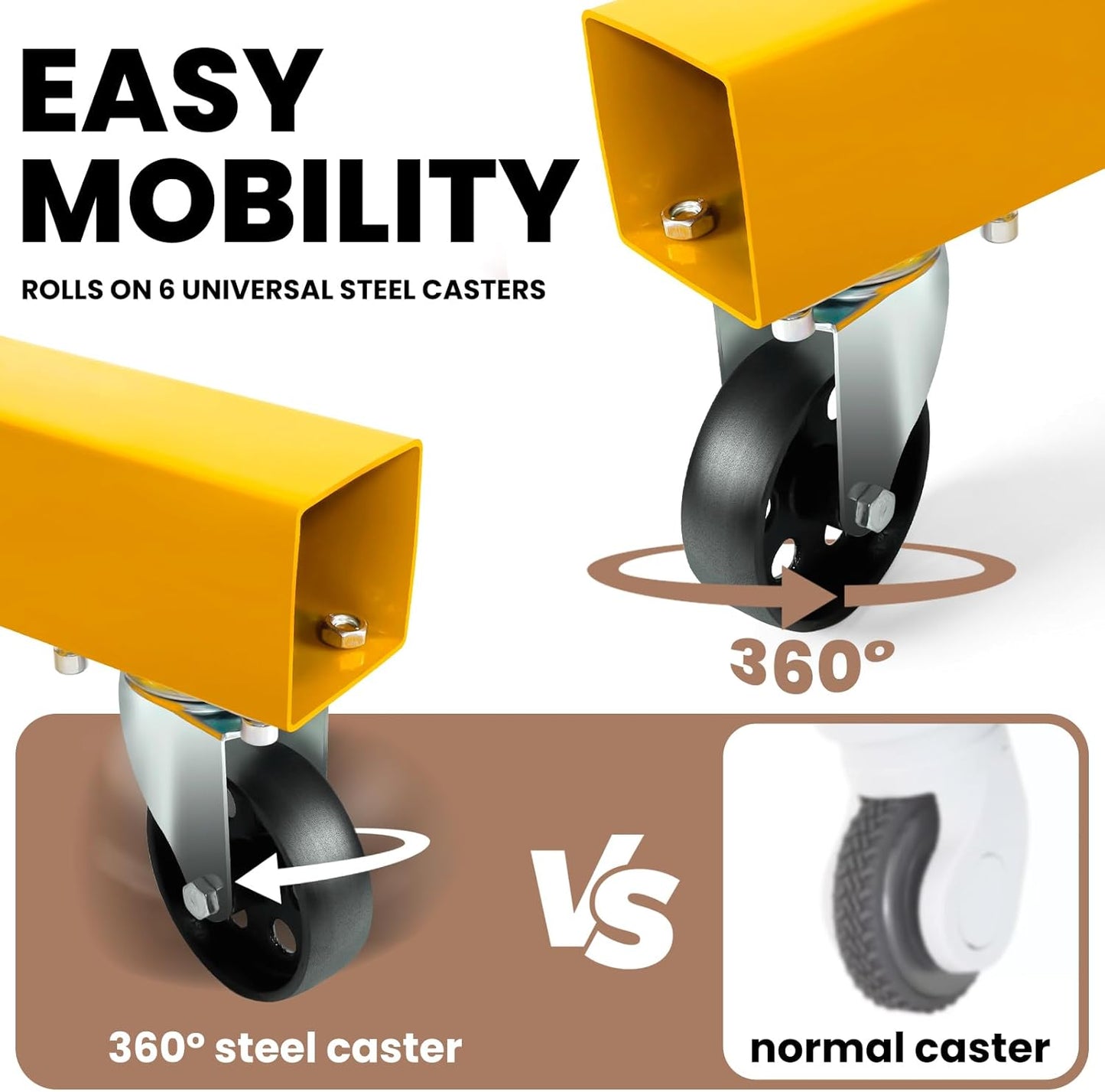 2 Ton Engine Hoist with Leveler 4409 LBS Folding Cherry Picker Engine Hoist, Heavy Duty Hydraulic Engine Crane with 8 Ton Hydraulic Pump and 6 Casters, Engine Hoist Lever for Engine Lifting Loading