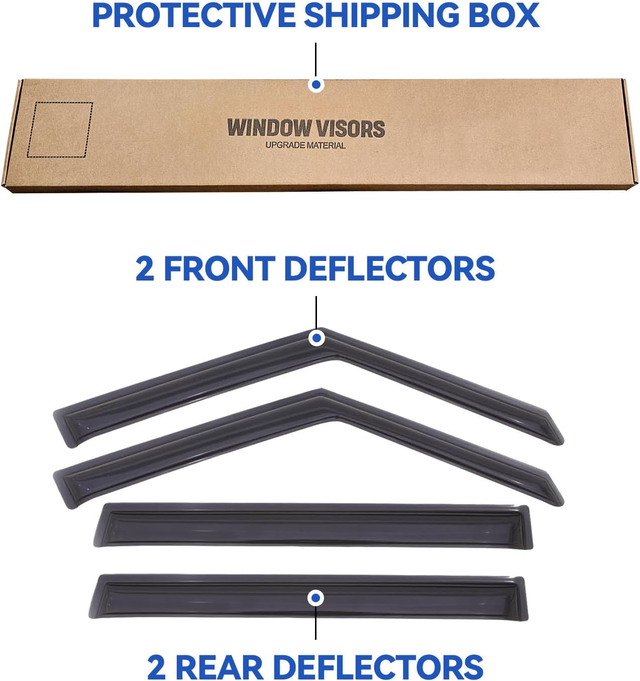 Window Visors Rain Guards Shield for 2009 2010 2011 2012 2013 Kia Soul, Out-Channel Window Vent Wind Deflectors Visors Shades for 09-13 Soul