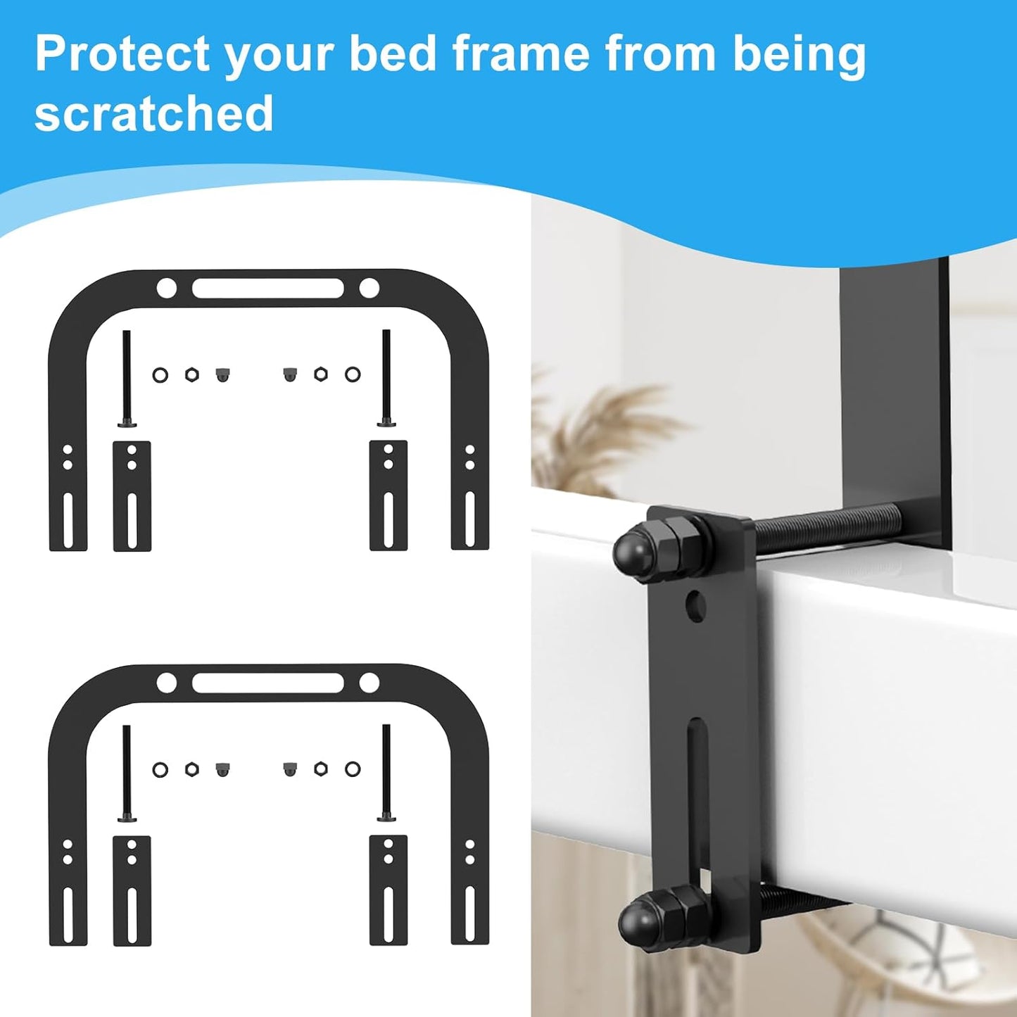 Mattress Slide Stopper, YUOROS Non Slip Mattress Gripper for Metal Bed Frame, Holder Retainer Bar to Keep Mattresses Topper from Sliding