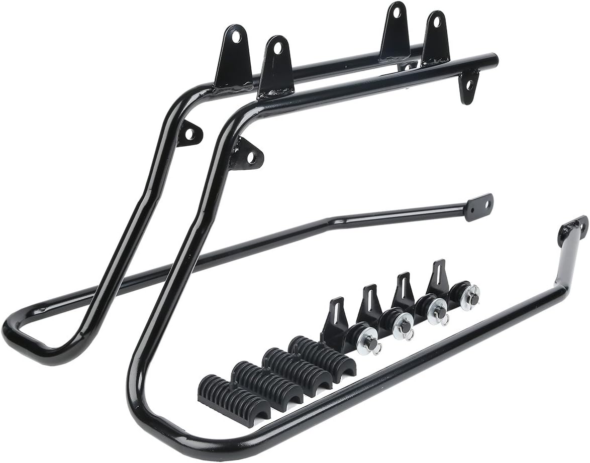 XFMT White Hard Saddlebags Saddle Bags Trunk W/Black Conversion Brackets For Harley Softail Heritage Classic Deluxe 1984-2017