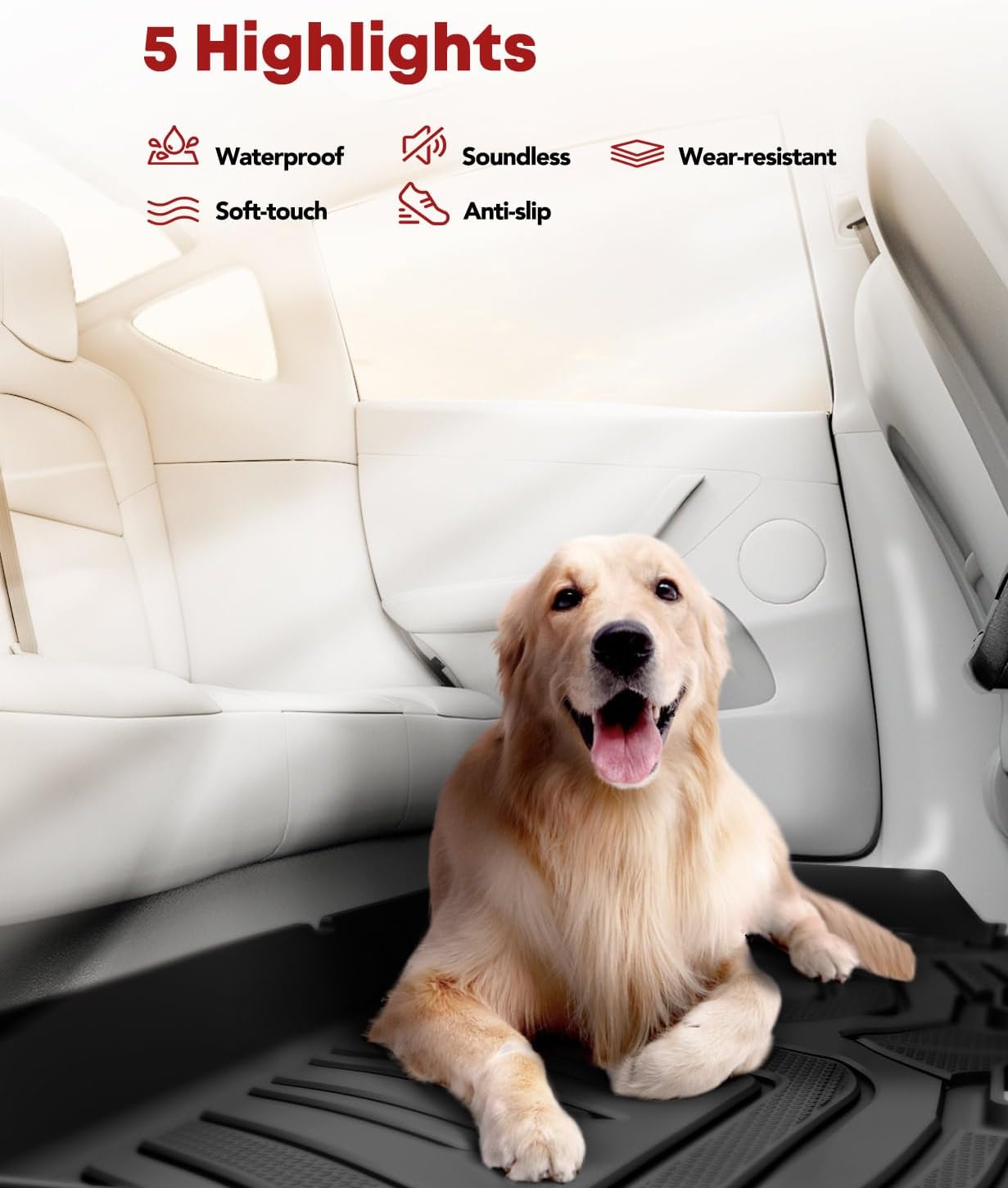 YHTAUTO Automotive Floor Mats Replacement for 2015-2024 Ford F-150 F150 SuperCab & SuperCrew All Weather Car Mats Custom Fit TPE Liners Front Seat, Waterproof Anti-Slip Odorless Car Mats Black