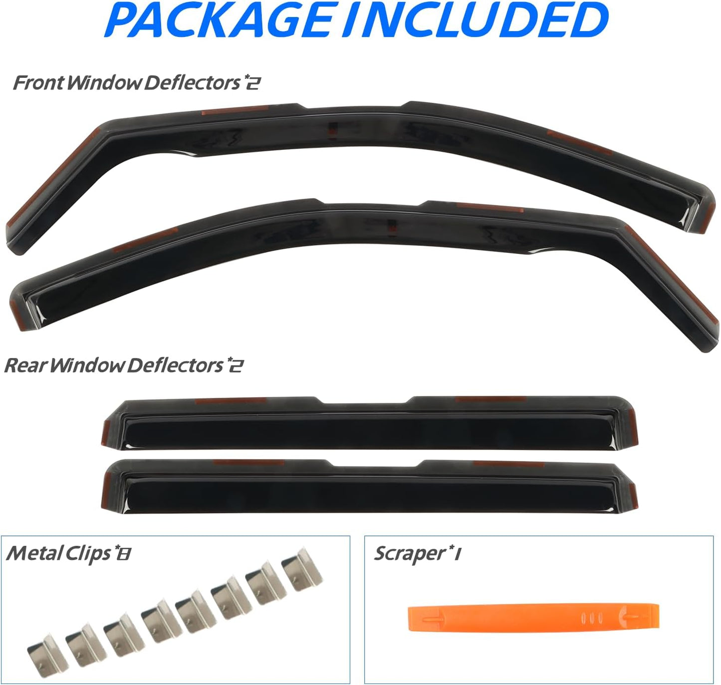 in-Channel Window Rain Guards Fit for 2022 2023 2024 2025 Honda Civic LX EX SI HPT Sport Touring Sedan 4-Door, Durable Side Window Deflector, Smoke Tinted Vent Visors Shade