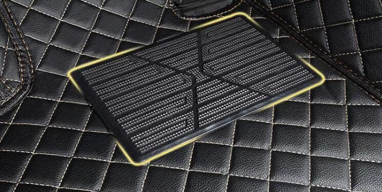 Custom All-Weather Protection Leather Car Floor Mats for Cars Sedan SUV Sports Car Waterproof Floor Mat (All Black Yellow)