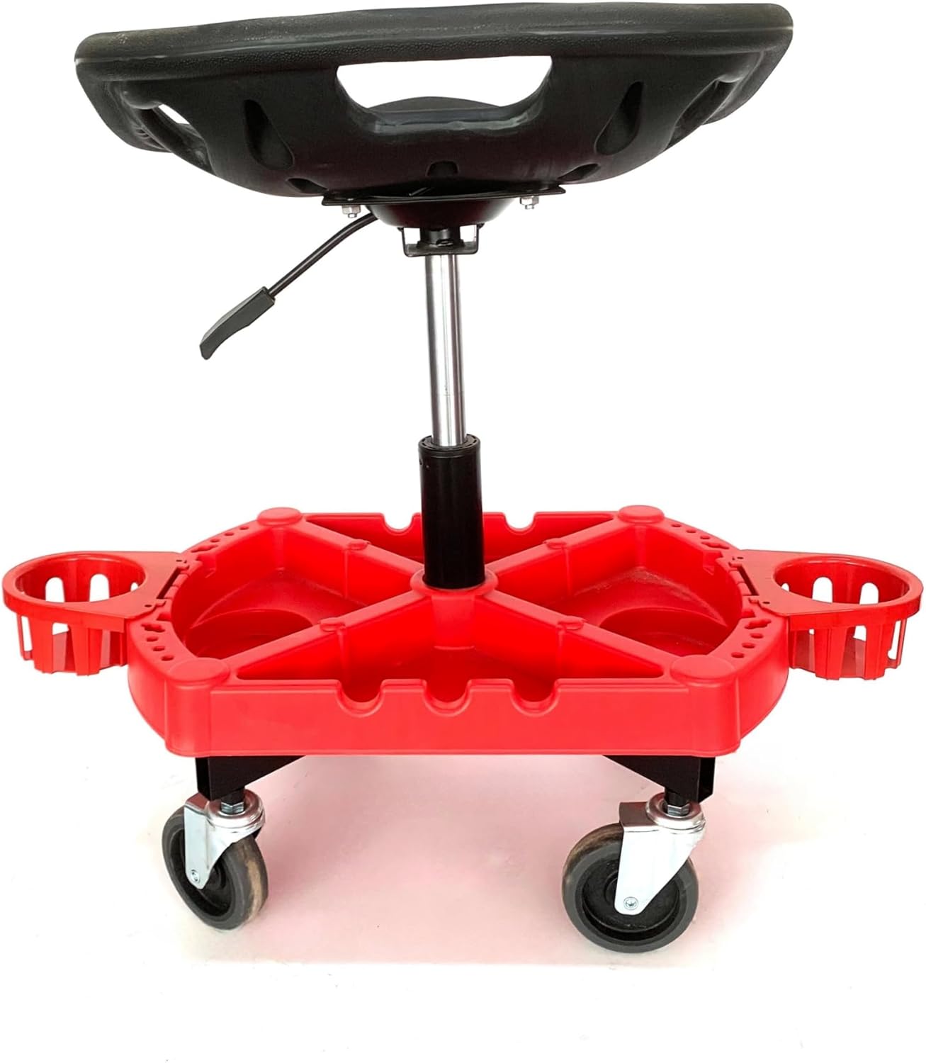 Car Detailing Stool Chair, Seat Height Adjustable Rolling Creeper, with Wheels, Garage Organizer and Tool Organizer Tray for Auto Detailing