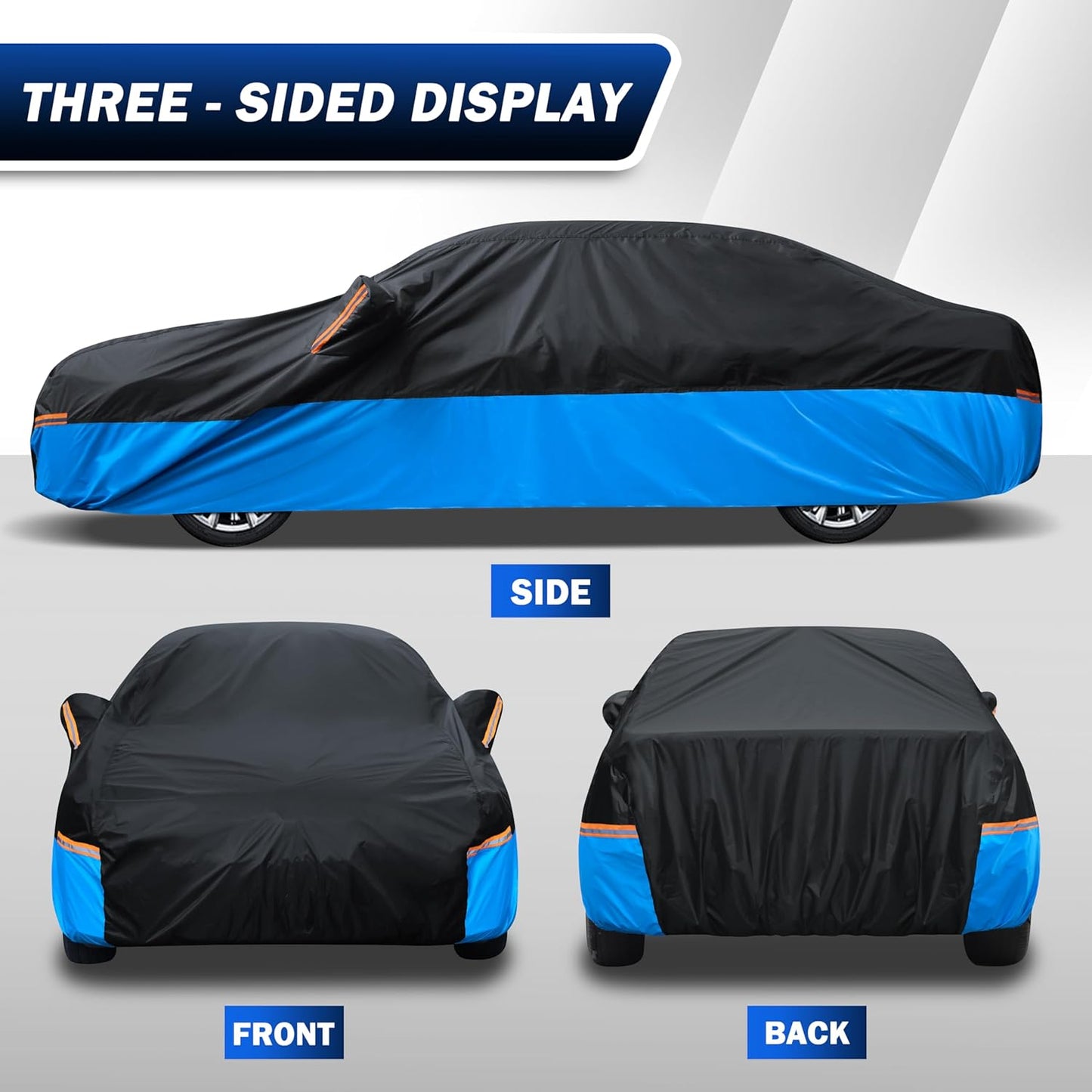 Car Cover Waterproof All Weather Outdoor Windproof Dustproof UV Protection Fit Coupe BMW 6 Series/7 Series/i7,Chevrolet Bel Air/Chevelle,Dodge Challenger etc.