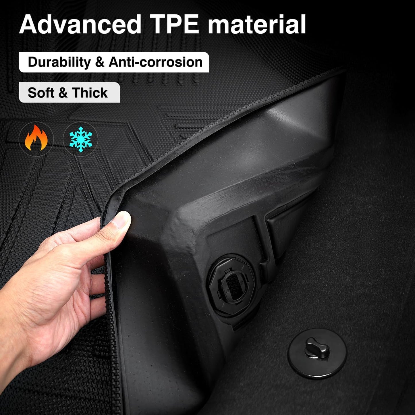 Powerty Floor Mats & Truck Bed Mat for 2022-2024 2025 Hyundai Santa Cruz Accessories Floor Mats 2 Row Liner Set All Weather TPE 3D Floor Liners&Truck Bed Liner