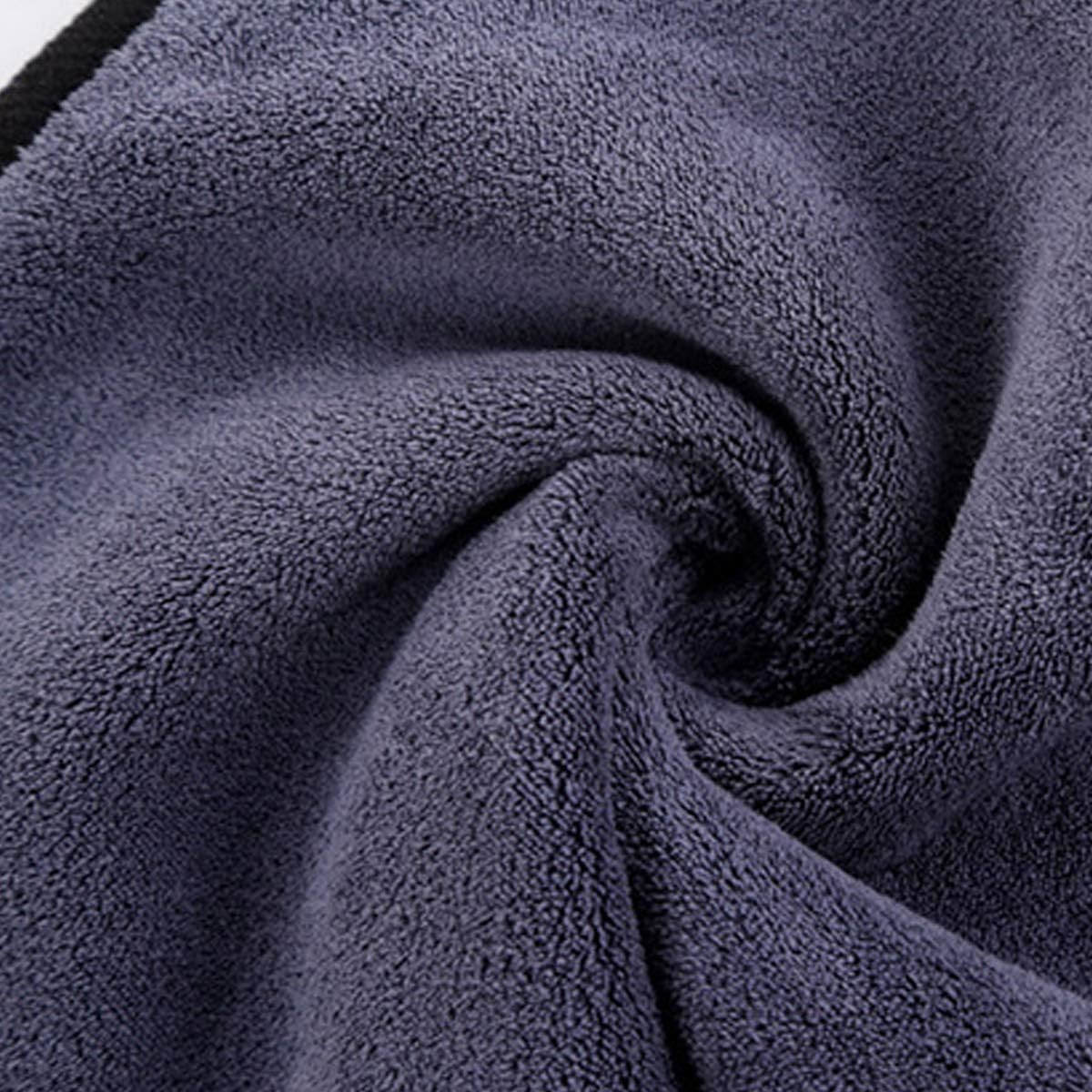 Large Microfiber Drying Towel for Car, Great Thick Soft Plush Towels, 36 x 24inches 800GSM Thickness, Quality, Washable, Absorbency No Scratch Lint Free Drying Towel (36 x 24inches,Grey-Blue,1pack)