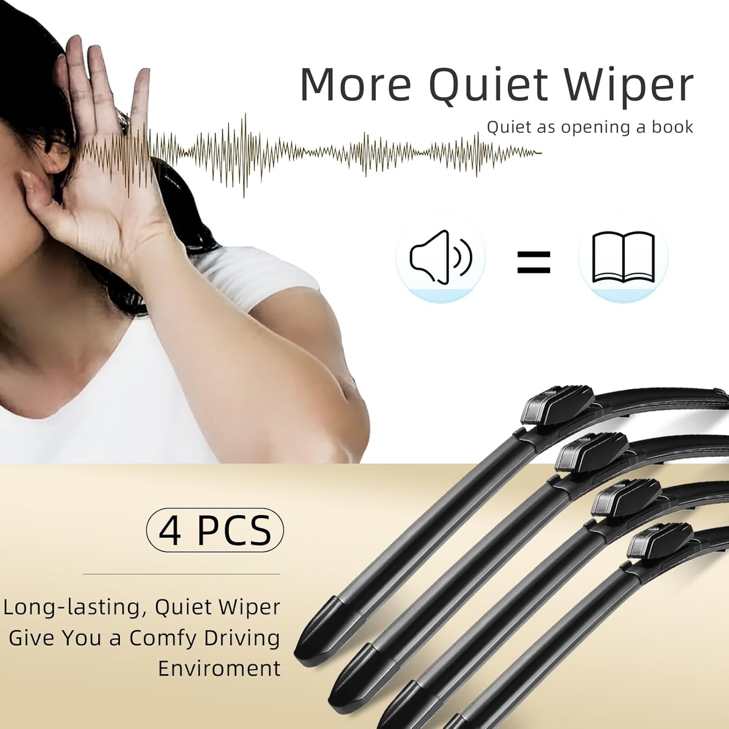 Windshield Wipers, 24" +22" Wiper Blades, Compatible with BMW 6 Series 2010-2004, M5/M6 2010-2006, Mercedes-Benz E Series 2023-2017 Windshield Wiper Blades, Double Service Life (Set of 4)