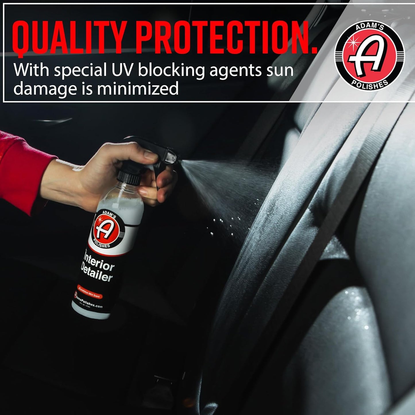 Adam's Polishes Interior Detailer (16oz) - Total Car Interior Cleaner, Protectant & Dressing | All Purpose Cleaner & Leather Conditioner | Vinyl, Dashboard, Screen, Seat Cleaner & More