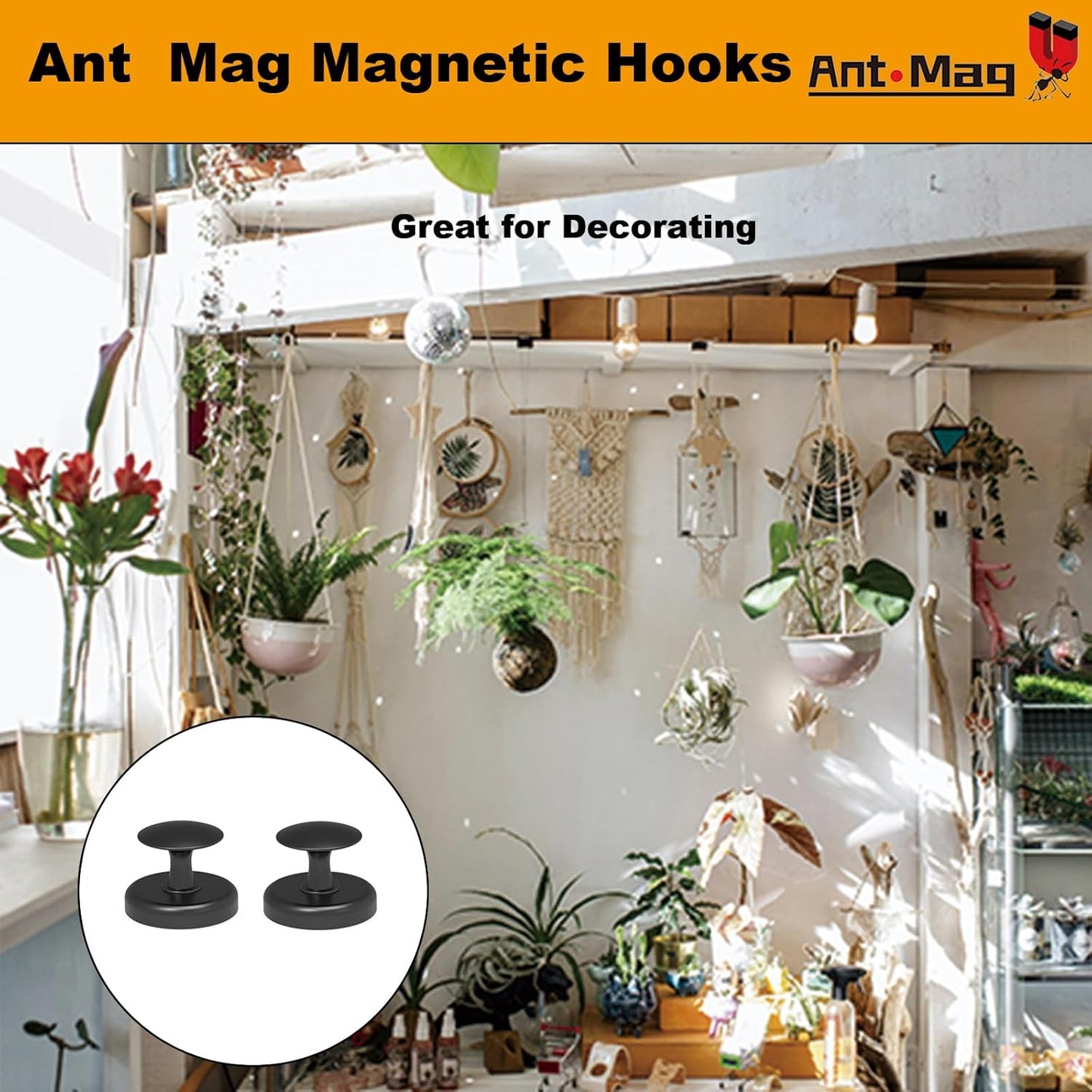 Ant Mag Magnetic Hooks Heavy Duty 160lbs for Coat Hanging Strong Magnetic Hangers for Metal Surface Great Organization for Cruise Cabinet Door Kitchen Room Office