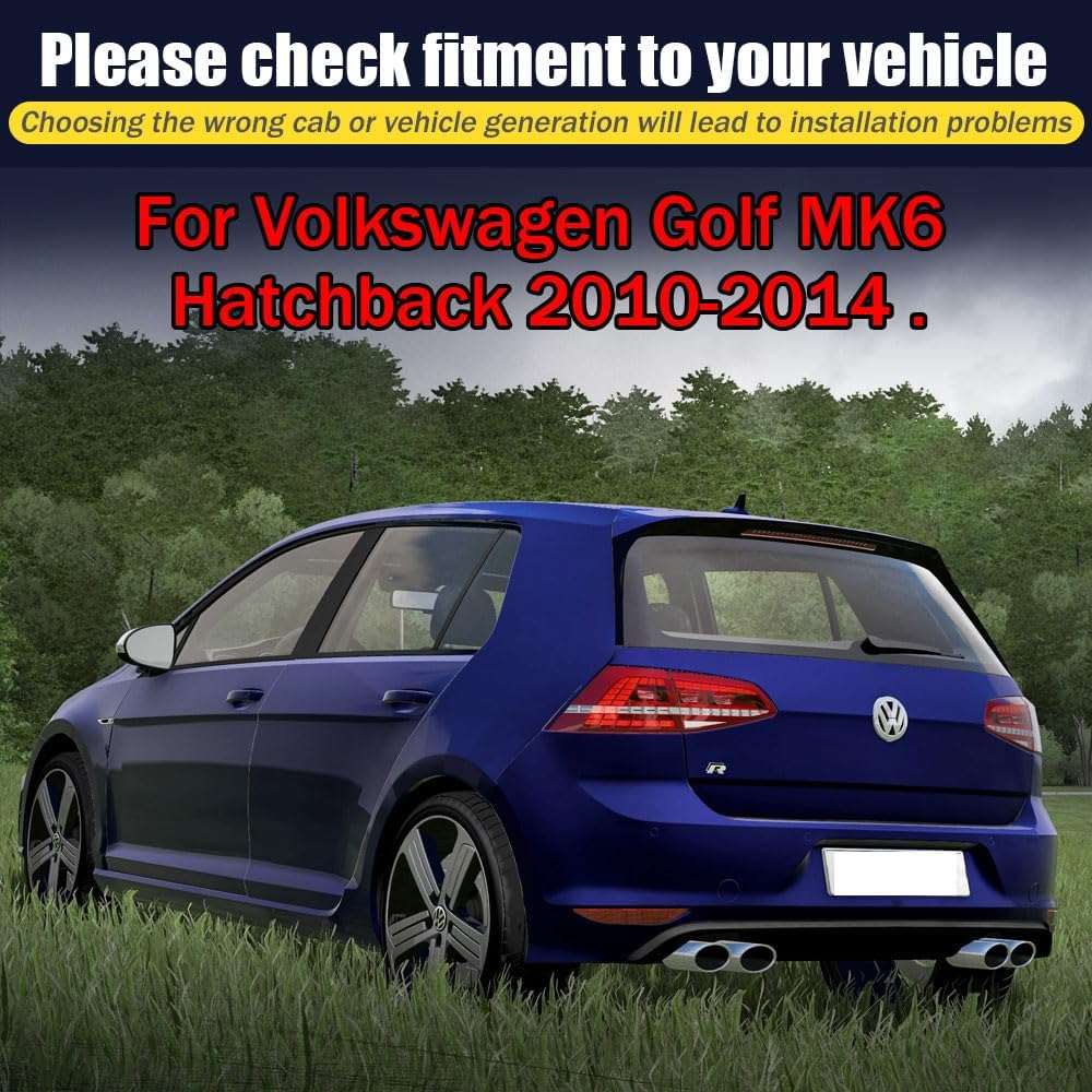 Rain Guards for Volkswagen Golf MK6 Hatchback 2010-2014, Tape-on Side Window Deflectors for Volkswagen Golf, Window Visors for Volkswagen Cars, Car Accessories 4 Rain Guards & 2 Car Coasters