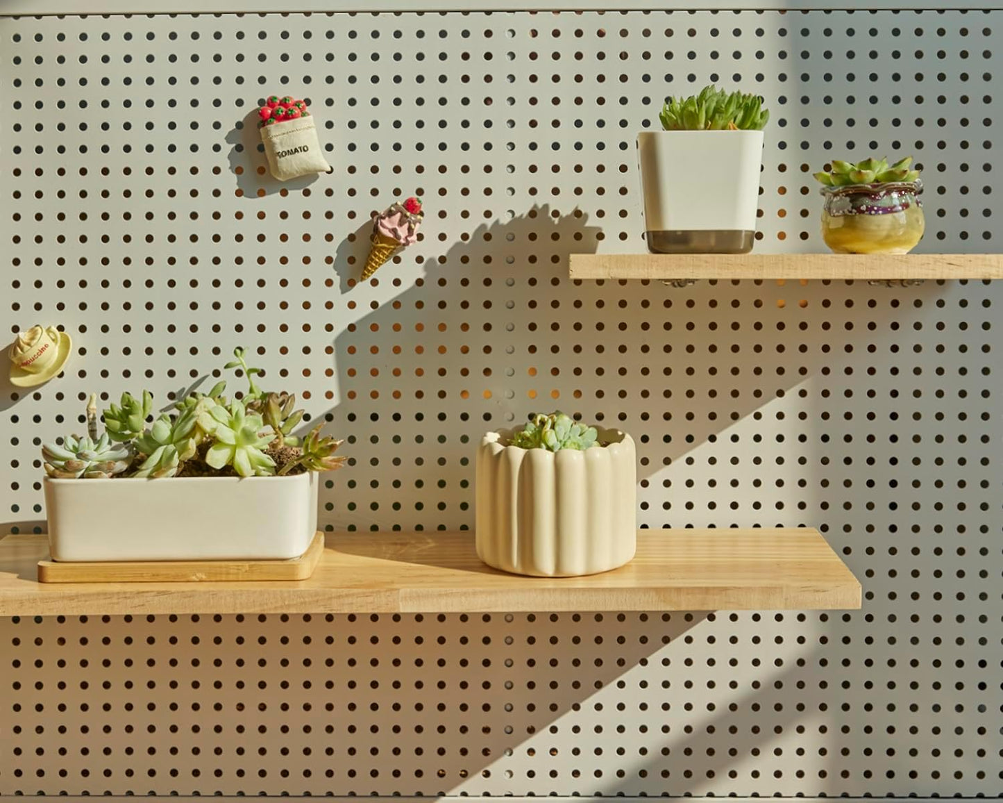 Shelves for PegBoard, Pine Wooden Pegboard Shelf Wall Organizer, Wooden Board for Walls Home, Garage Tool Storage, Office Organization, Kitchen, Craft Room,1 Pack