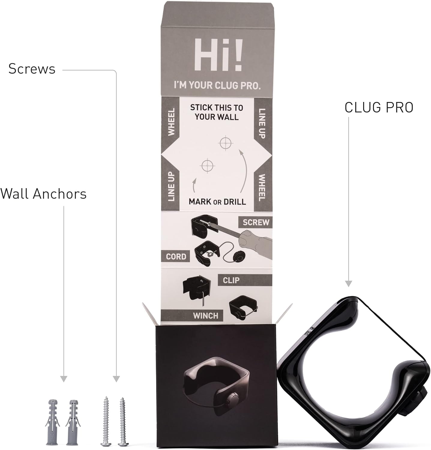 Hornit CLUG PRO | Wall Mounted Bike Rack | Secured by FIDLOCK | 5 Sizes | Easy to Install
