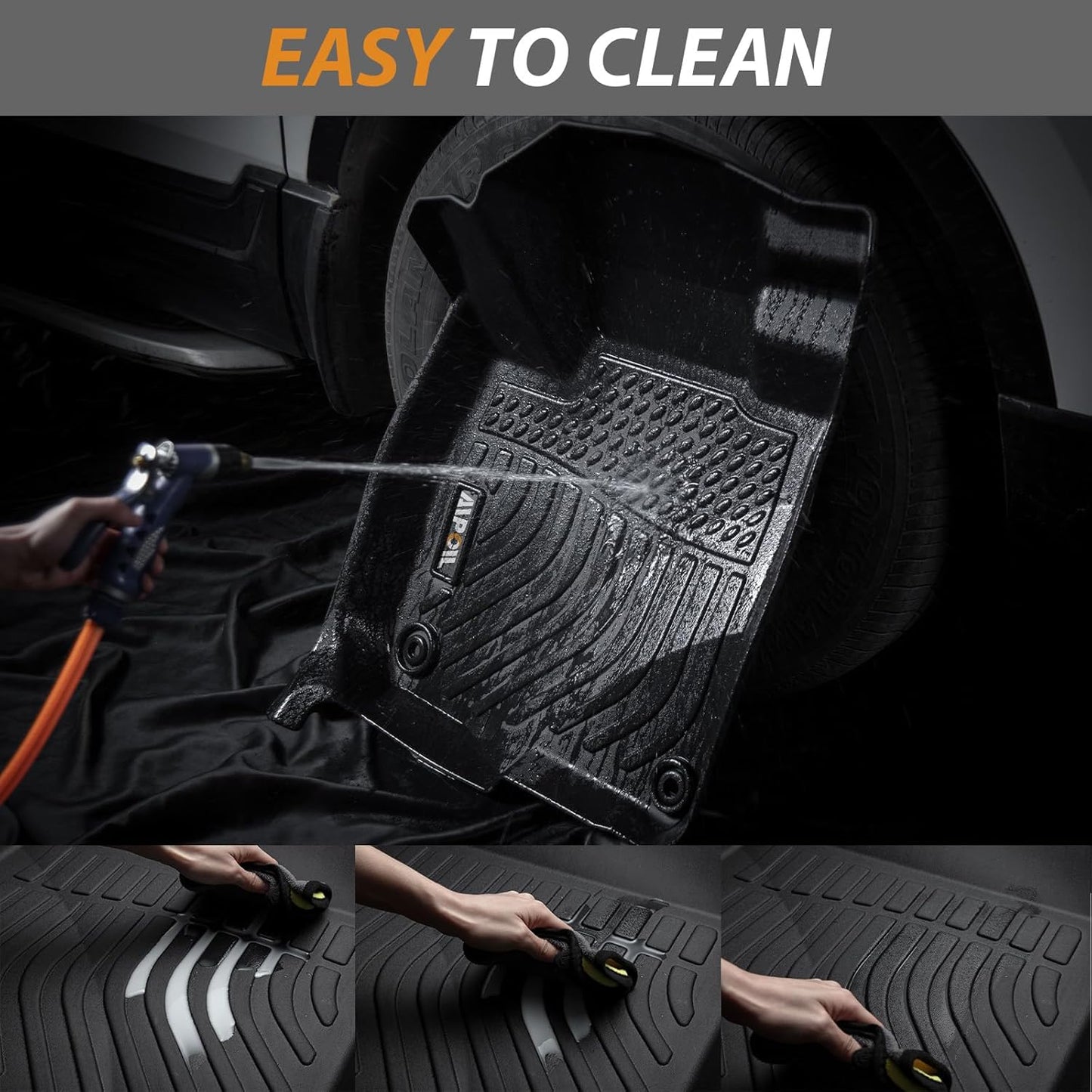 AIPOIL® Floor Mats & Cargo Liner Set for 2023-2025 BMW X1 All Weather Protection TPE Anti-Slip Automotive Full Set Custom Car Mats Accessories - Black