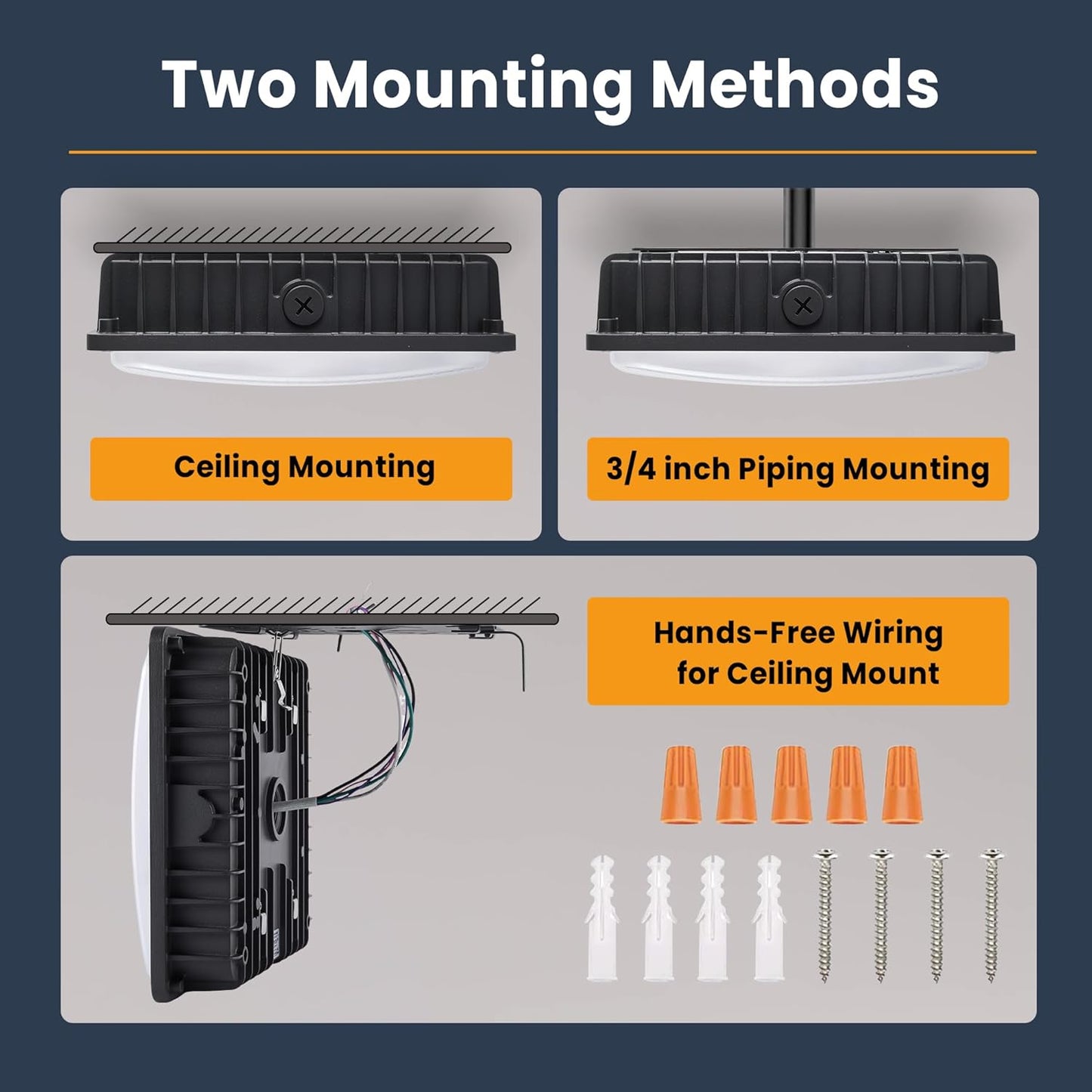 LED Canopy Light 100W, 40/60/80/100W Selectable, 5000K 15000Lumens Commercial Canopy LED Lights Outdoor, Gas Station Carport Light for Garage Shop Warehouse, IP65, DIM, 100-277VAC, ETL Listed