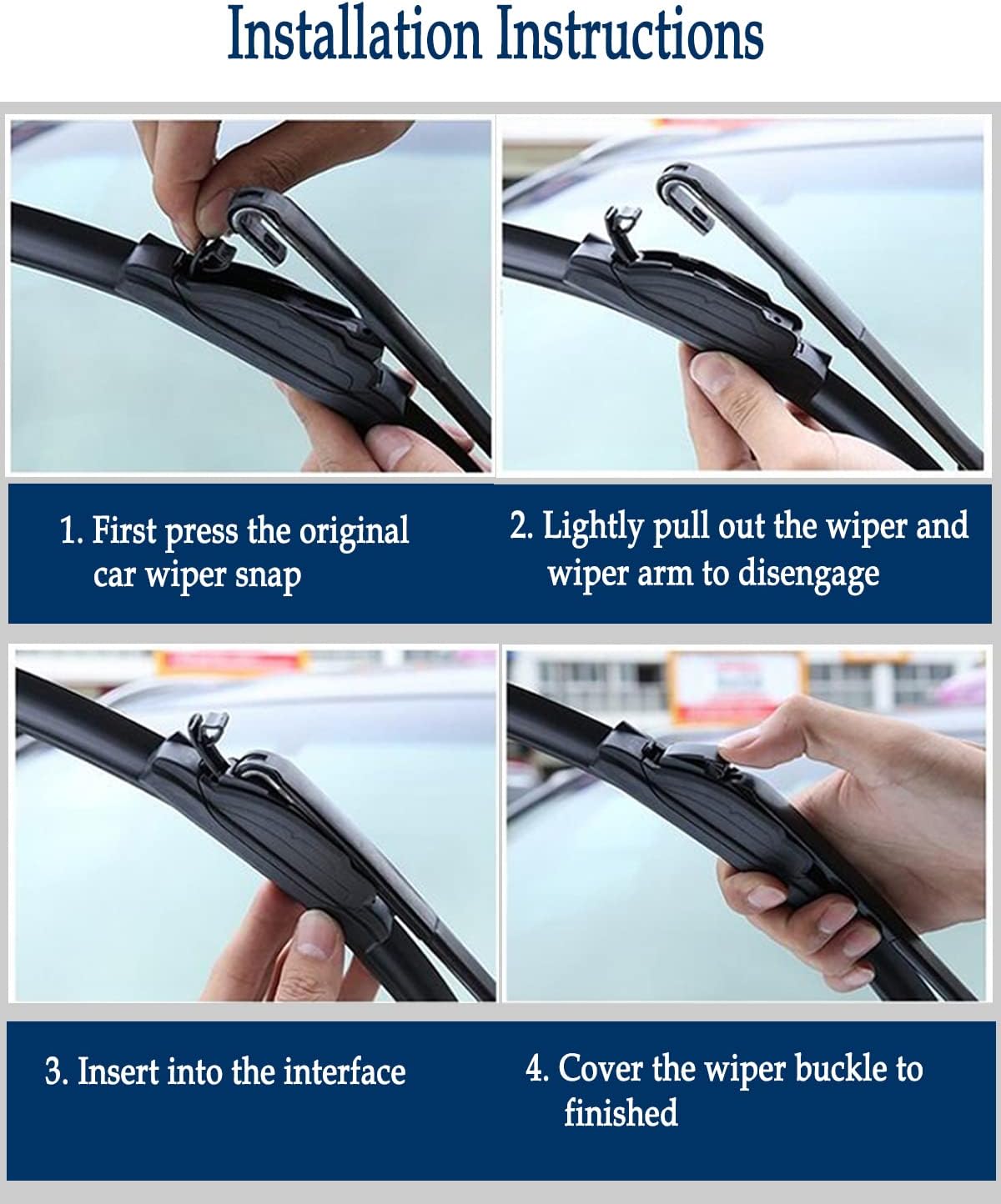 3 Wipers Set for Honda Pilot 2003-2008, Windshield Wiper Blades Original Equipment Replacement Front and Rear- 24"/21"/14B" (Pack of 3) J- HOOK