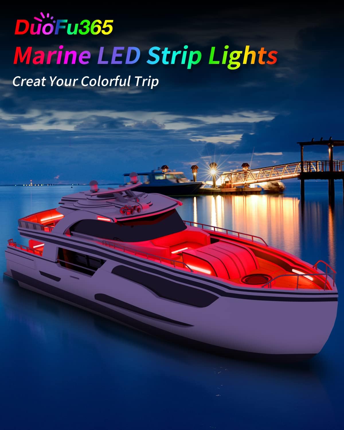 Car Led Strip Lights, Golf Cart Lights, 12V LED Strip Light for Truck Car Motorcycle Boat Marine RV Golf Cart Truck Trailer Cargo Home Led Strip Red,12inch(Pack of 4)