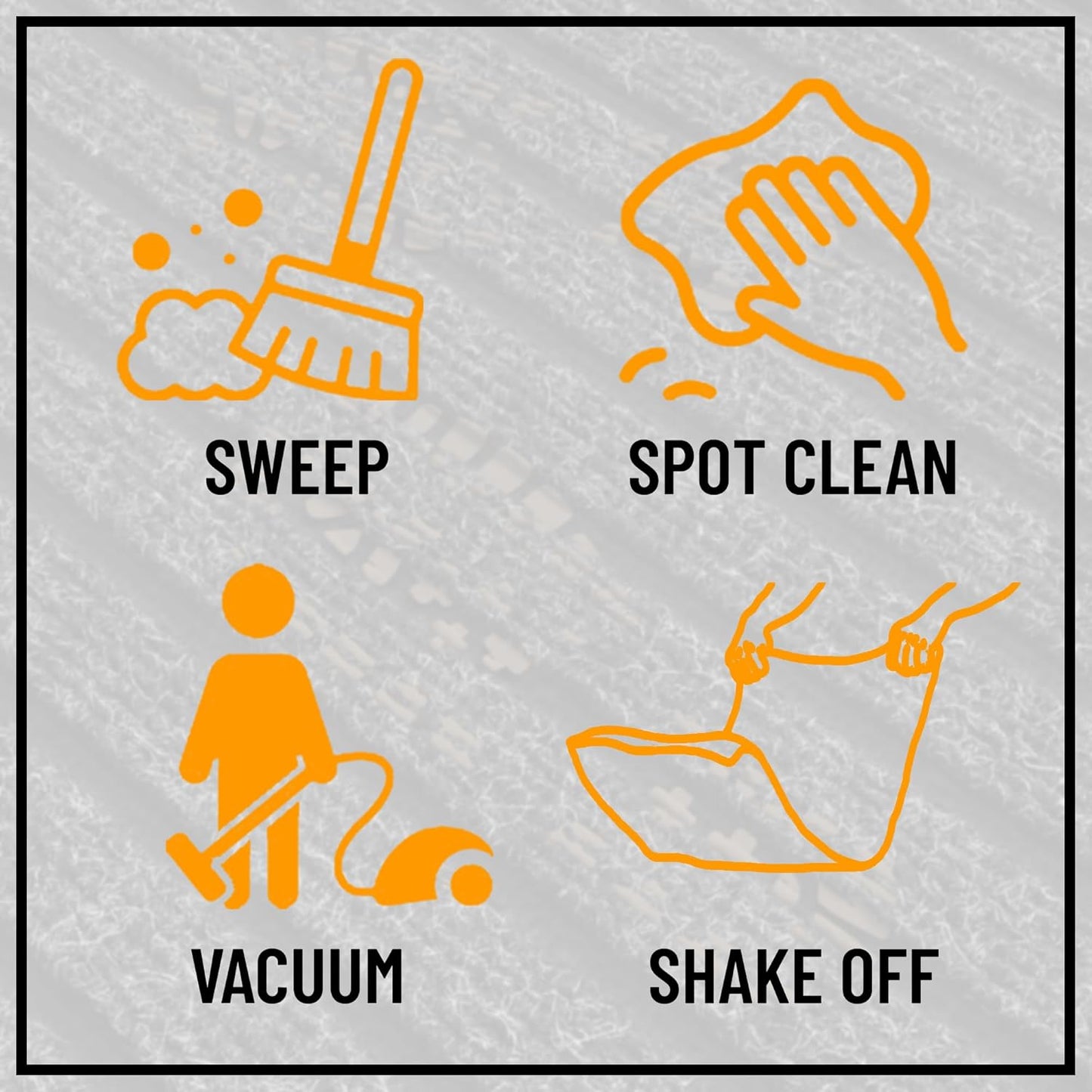 Ottomanson Mud Mat 2' x 2' Entryway Rug - Non-Slip Scraper Doormat for Muddy Paws, Dirt Trapping Indoor/Outdoor Mat for High-Traffic Areas, Kitchen, Garage, Patio, Brown