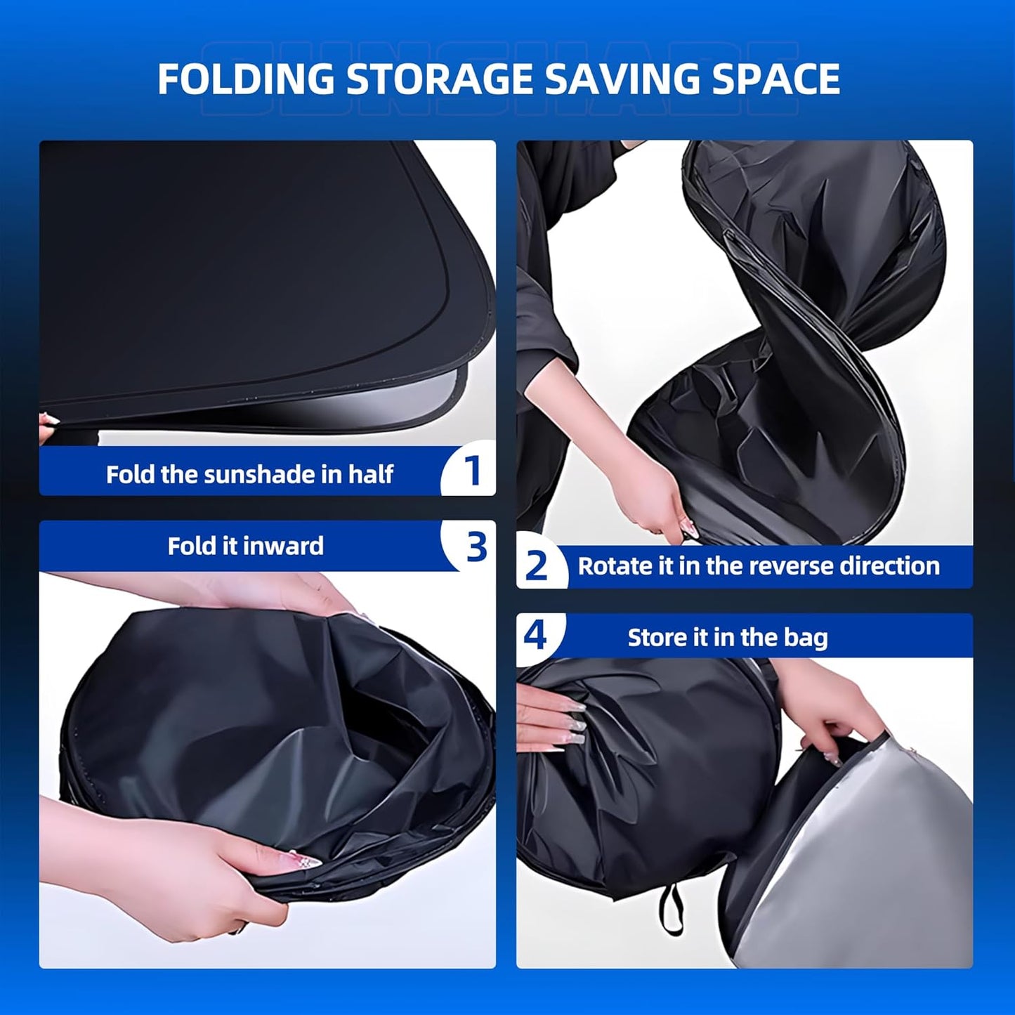 Windshield Sun Shade for Toyo-ta Prius (NOT for Prius C or Prius V) 2023-2025 Foldable Sunshade Custom Fit Front Window Car Interior Accessories Protector Blocks UV Rays