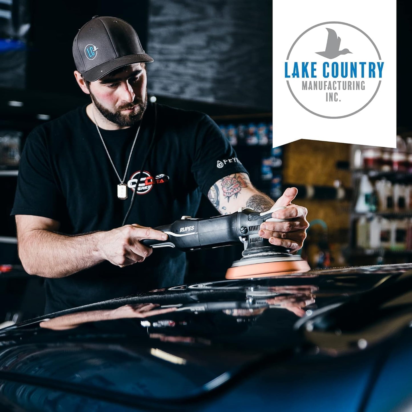 Lake Country HDO Black Foam Finishing Pad (1 Pack, 6.5”) - Premium Heavy Duty Orbital Finishing Pad for Painted Surfaces. Fits 6" Backing Plate.