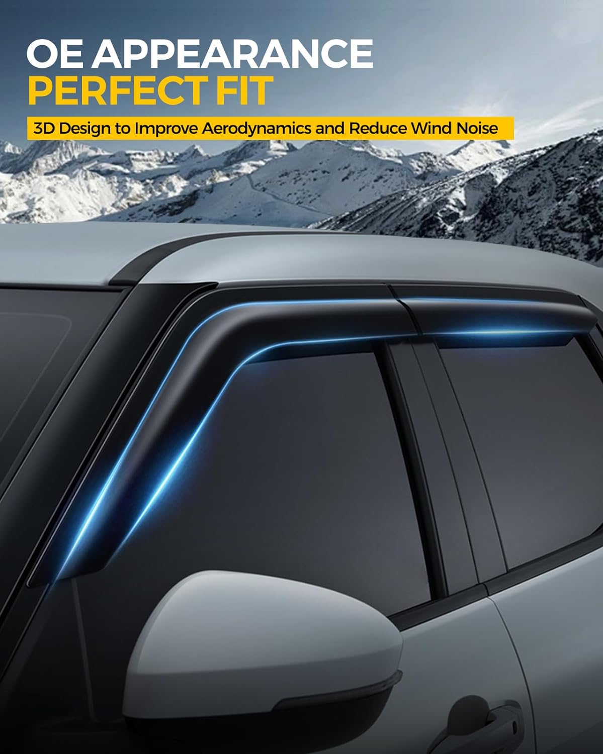 Rain Guards for Car Windows, Tape-On Window Visors Rain Guards Fit for Honda CR-V 2017-2022, Window Deflectors, Vent Visors for Honda Car Accessories, 4 Pieces