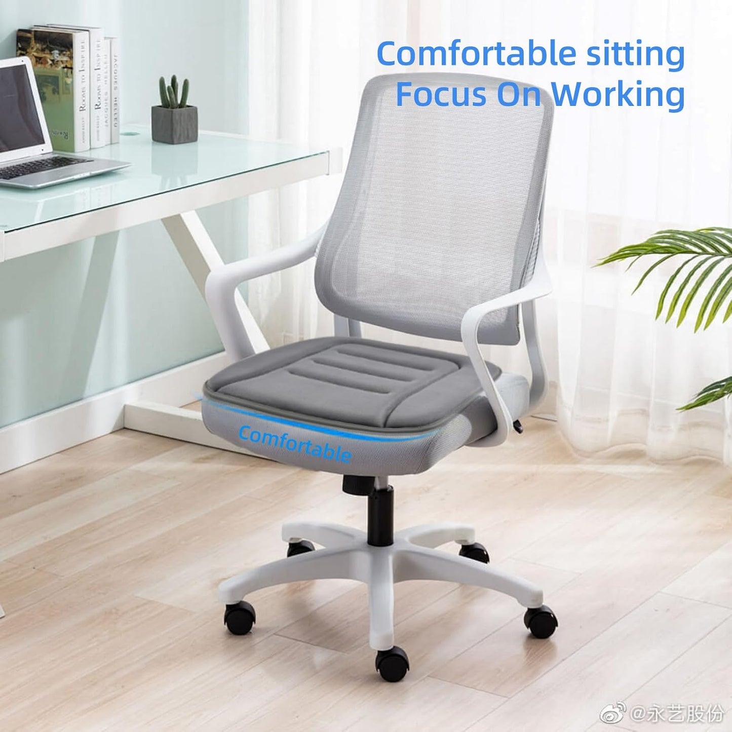 KAYI Car Seat Cushion, Memory Foam Car Seat Cushion, Anti Slip Rubber Bottom Car Seat Cushions for Driving, Suitable for Car and Office Chairs (Grey)