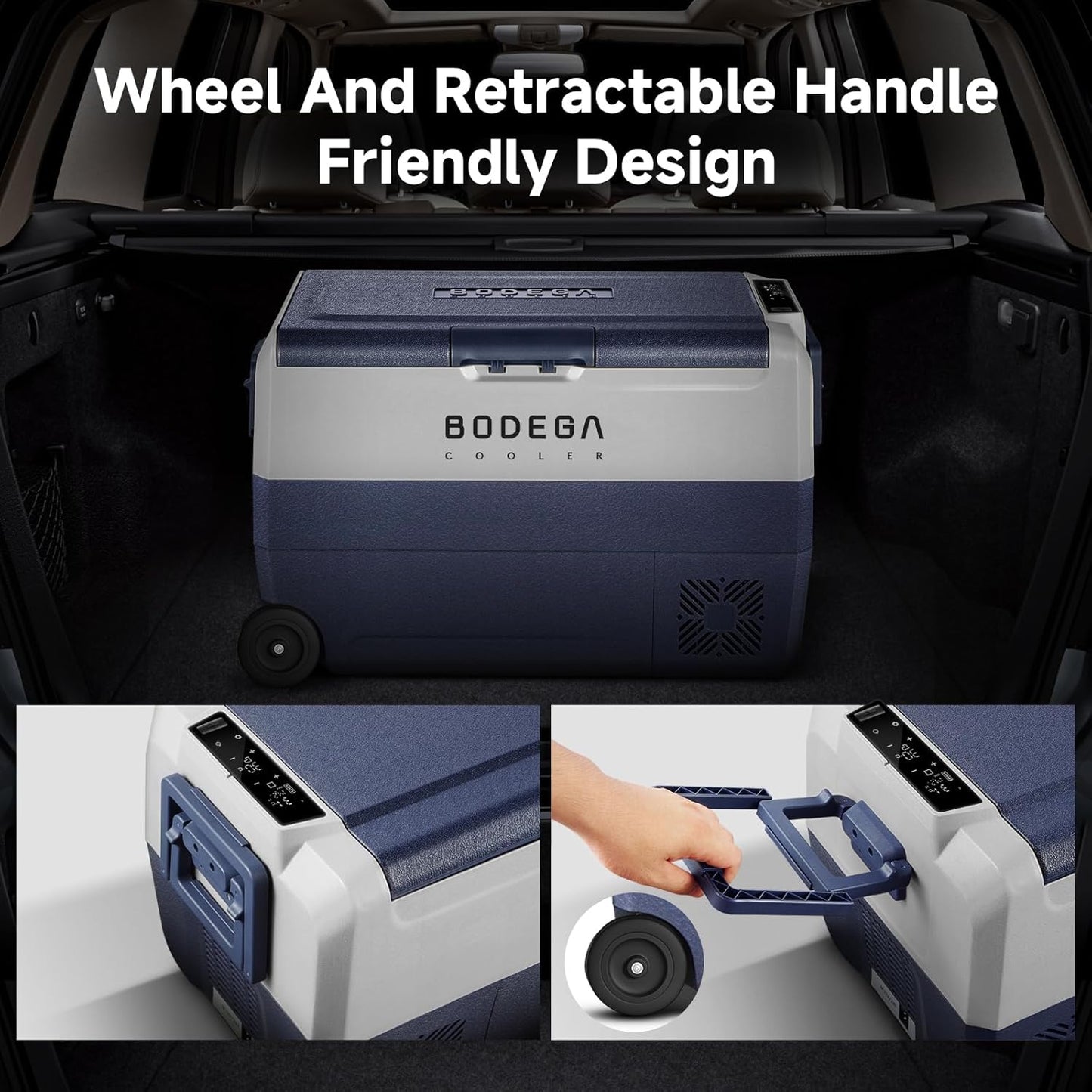 BODEGACOOLER 【Upgraded】 12 Volt Refrigerator, Portable Freezer,Car Fridge Dual Zone APP Control, 53 Quart(50L)-4℉-68℉ RV Car Cooler 12/24V DC and 100-240V AC for Outdoor, Vehicles, Camping, Travel