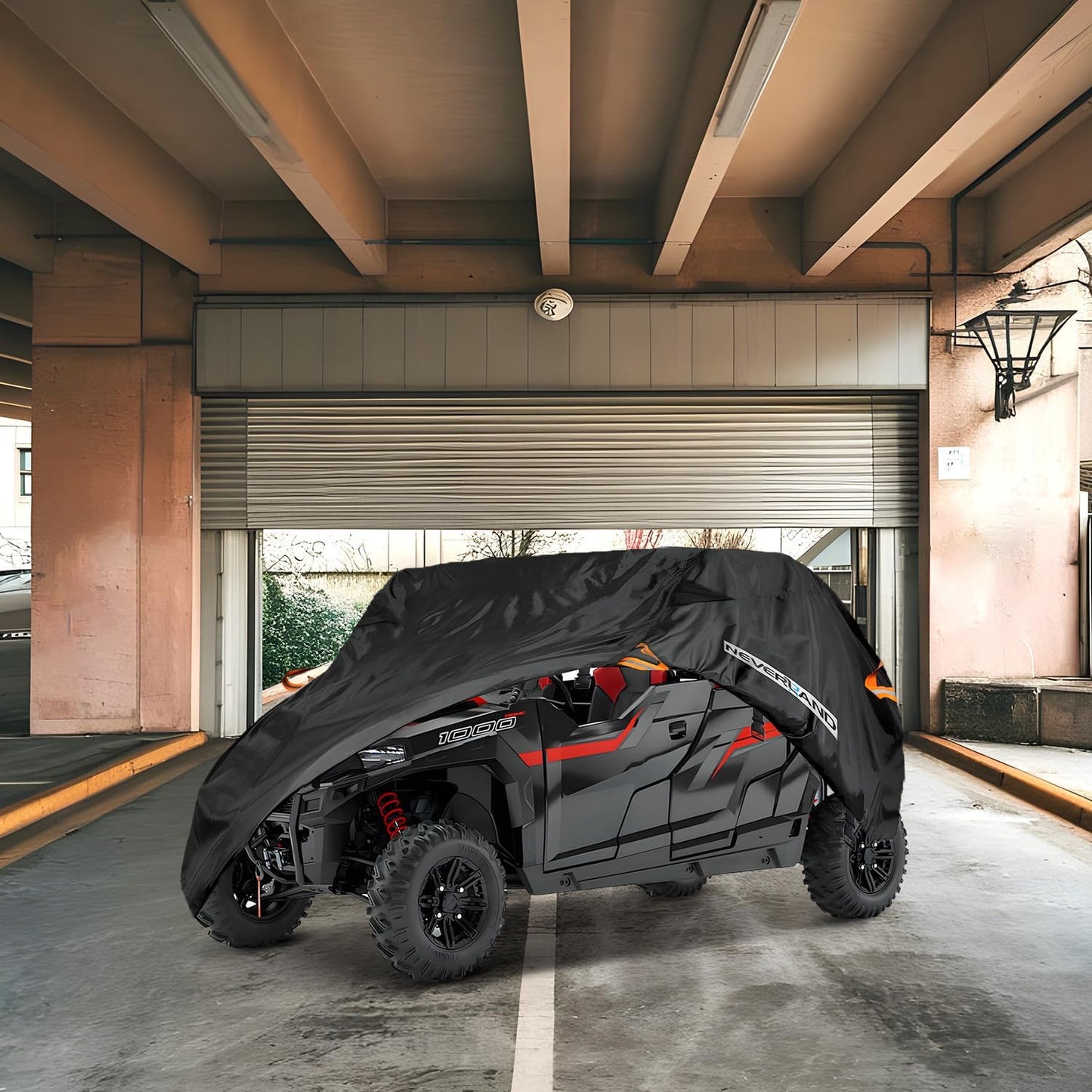 NEVERLAND UTV Cover Heavy Waterproof Denier Oxford Cloth for Polaris RZR Yamaha Can-Am Defender Kawasaki Ranger Cover 4-6 Passenger Black