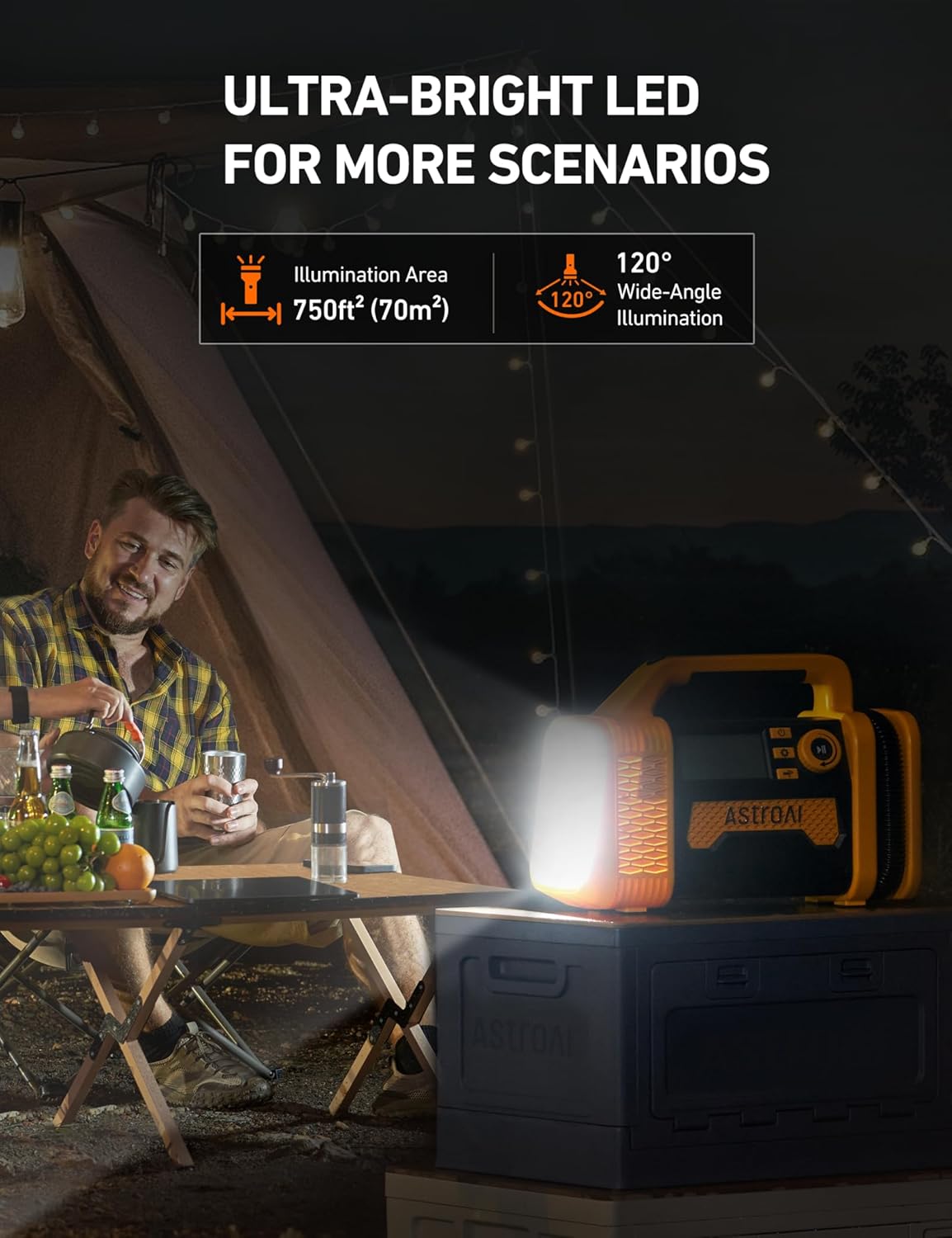 AstroAI TC3 Air Compressor Portable Tire Inflator Offroad Air Compressor for Truck 150PSI with Digital Display Air Pump for Car Heavy Duty for 4x4 Vehicle, RV, SUV, Car Accessories Yellow