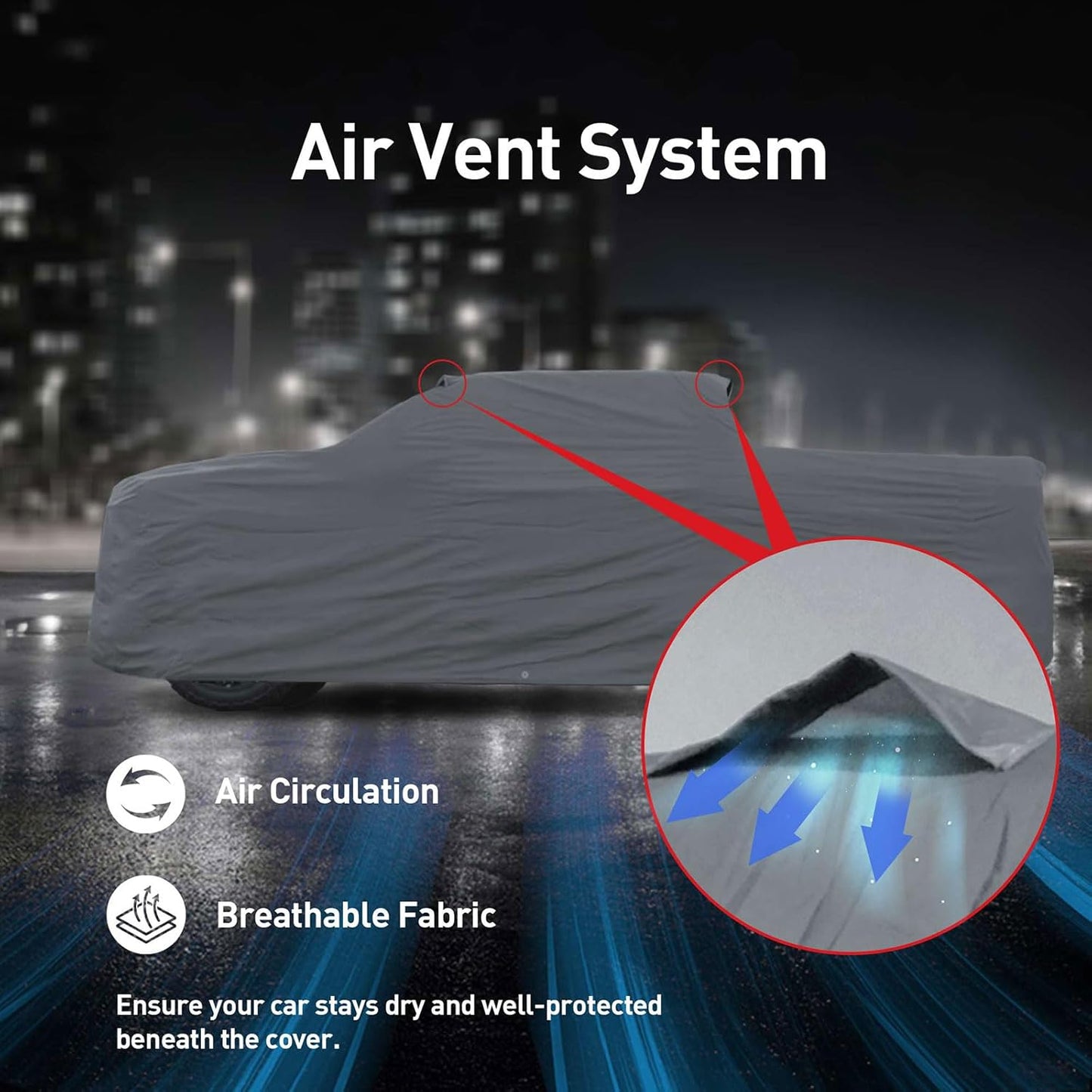 USCarCover Supreme All Weather Protection, Breathable Car Cover for Jeep Comanche 1991 1992 Upgraded Fabric Pollution, Dust, Sun, Snow, Rain