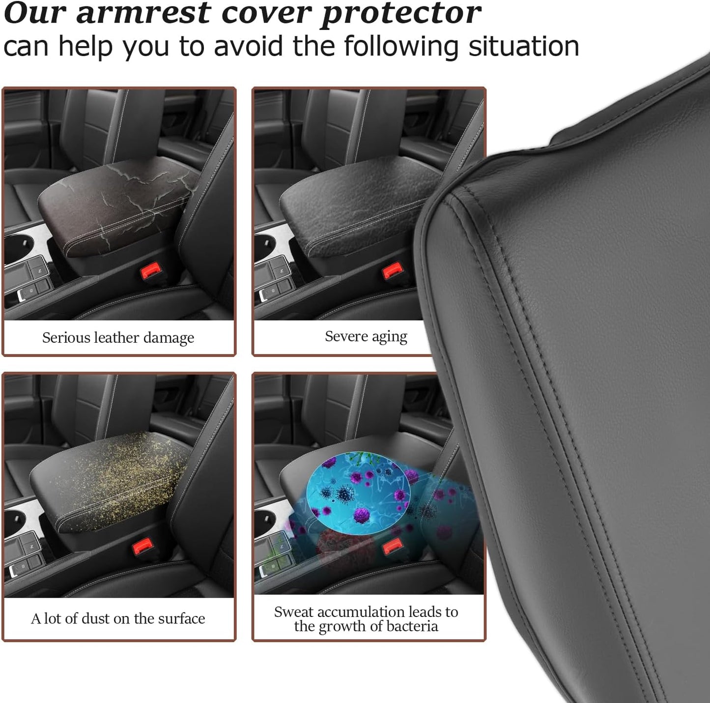 SKTU for 2024 2025 2026 Volkswagen Atlas Center Console Cover 2024 2025 2026 VW Atlas Armrest Cover Atlas SE/SEL Center Console Pad Volkswagen Atlas 2024 2025 2026 Accessories Center Console Cushion