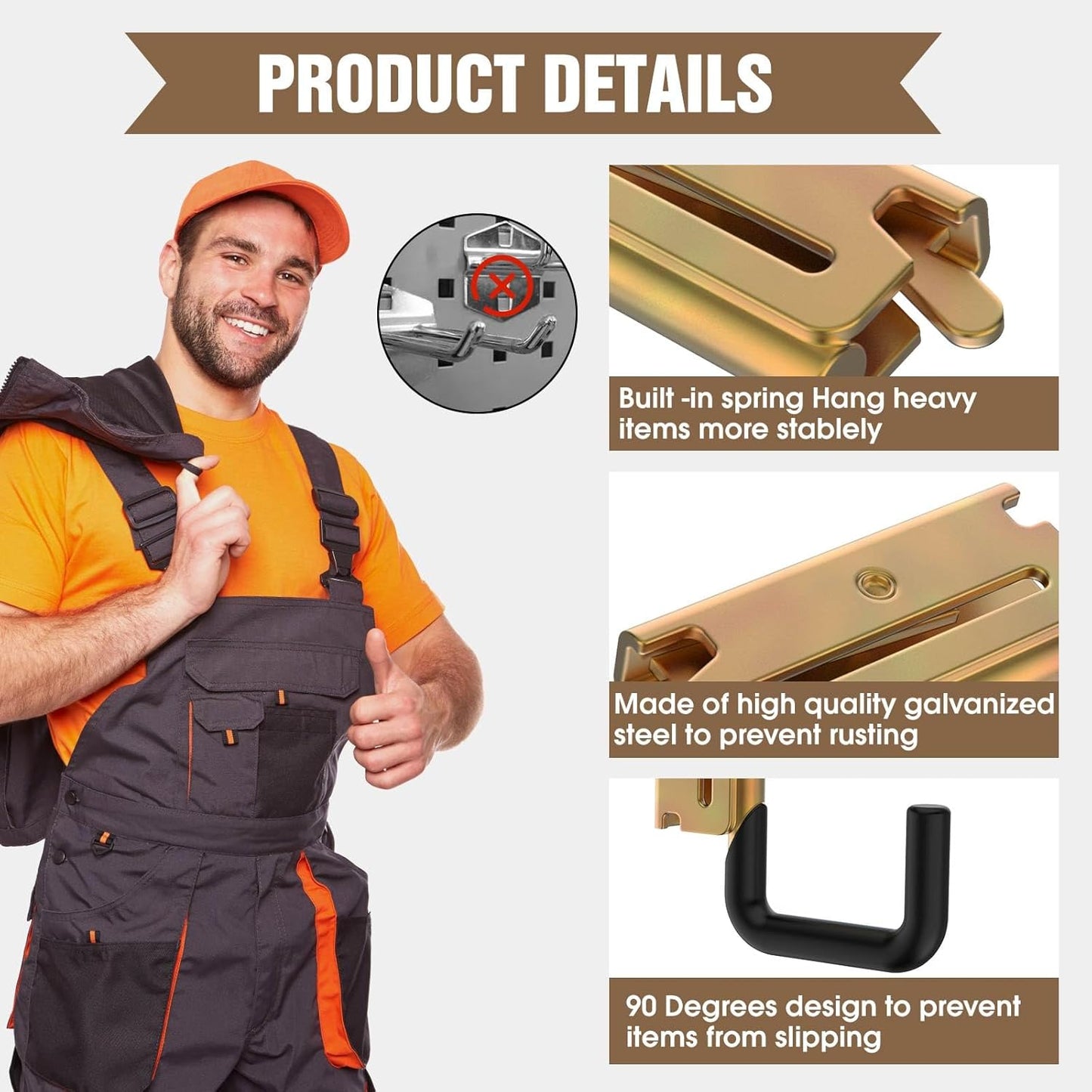 E Track Hook E Track Accessories ,E Track Accessories for Enclosed Trailer The dip molding Process is More Rust Resistant (4PCS E Track J Hooks+4PCS J Hooks Slot)