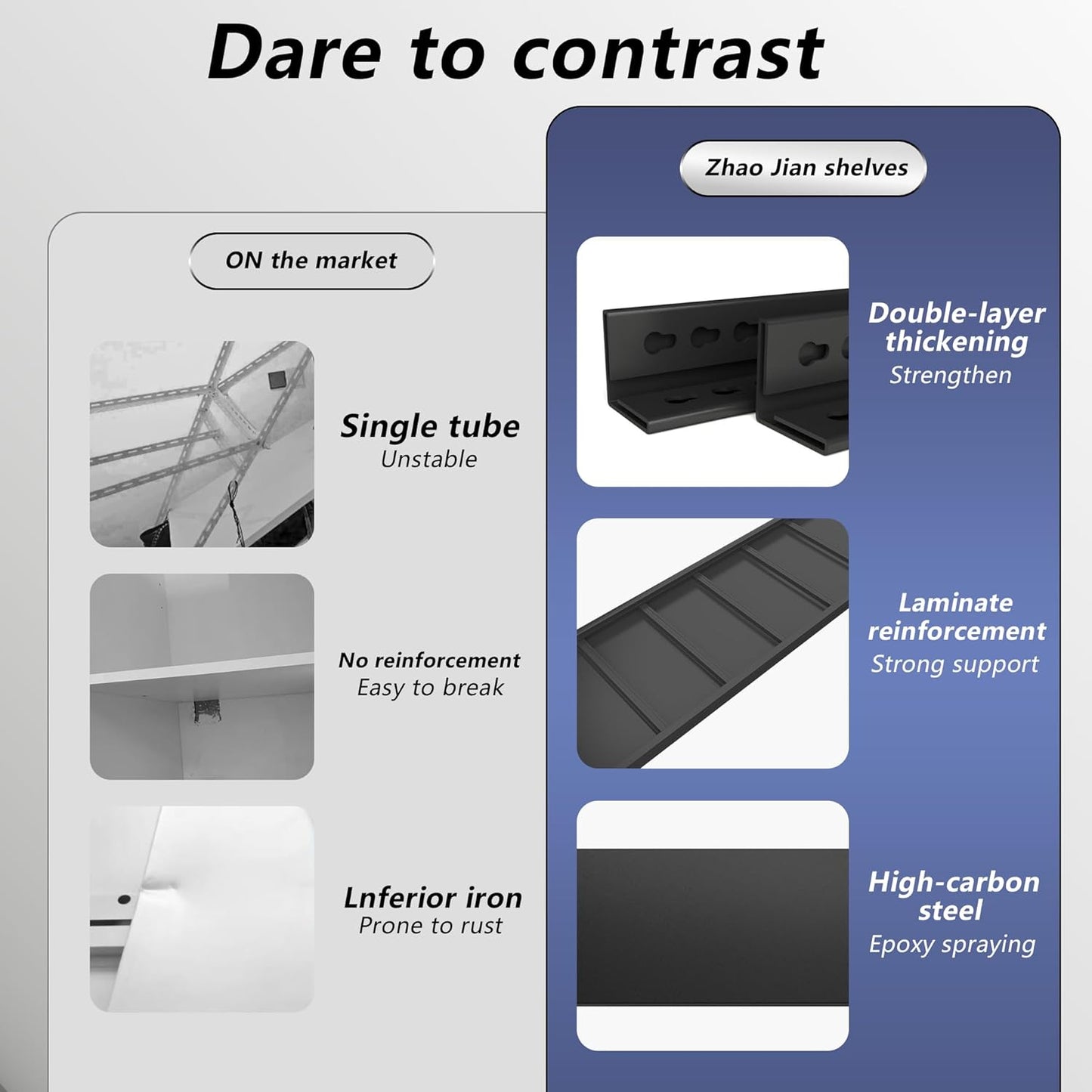 Metal Storage Rack Tier Height Free Adjustable Garage Tool Rack Load Capacity 3000lbs Industrial Storage Rack,Black,Garage,Kitchen,Bedroom,Garden (4-Tier59.1"H*31.5"W*11.8"D)