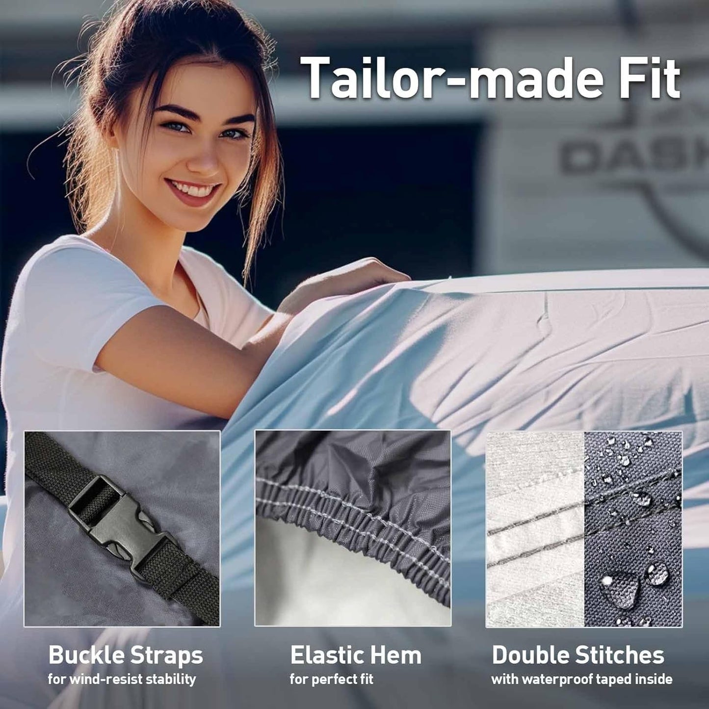 DaShield Ultimum Series Cadillac Brougham 1988-1992 Sedan 4-Door All Weather Protection Semi Custom Fit Dust, Sun, Snow, Rain Protection Indoor Outdoor