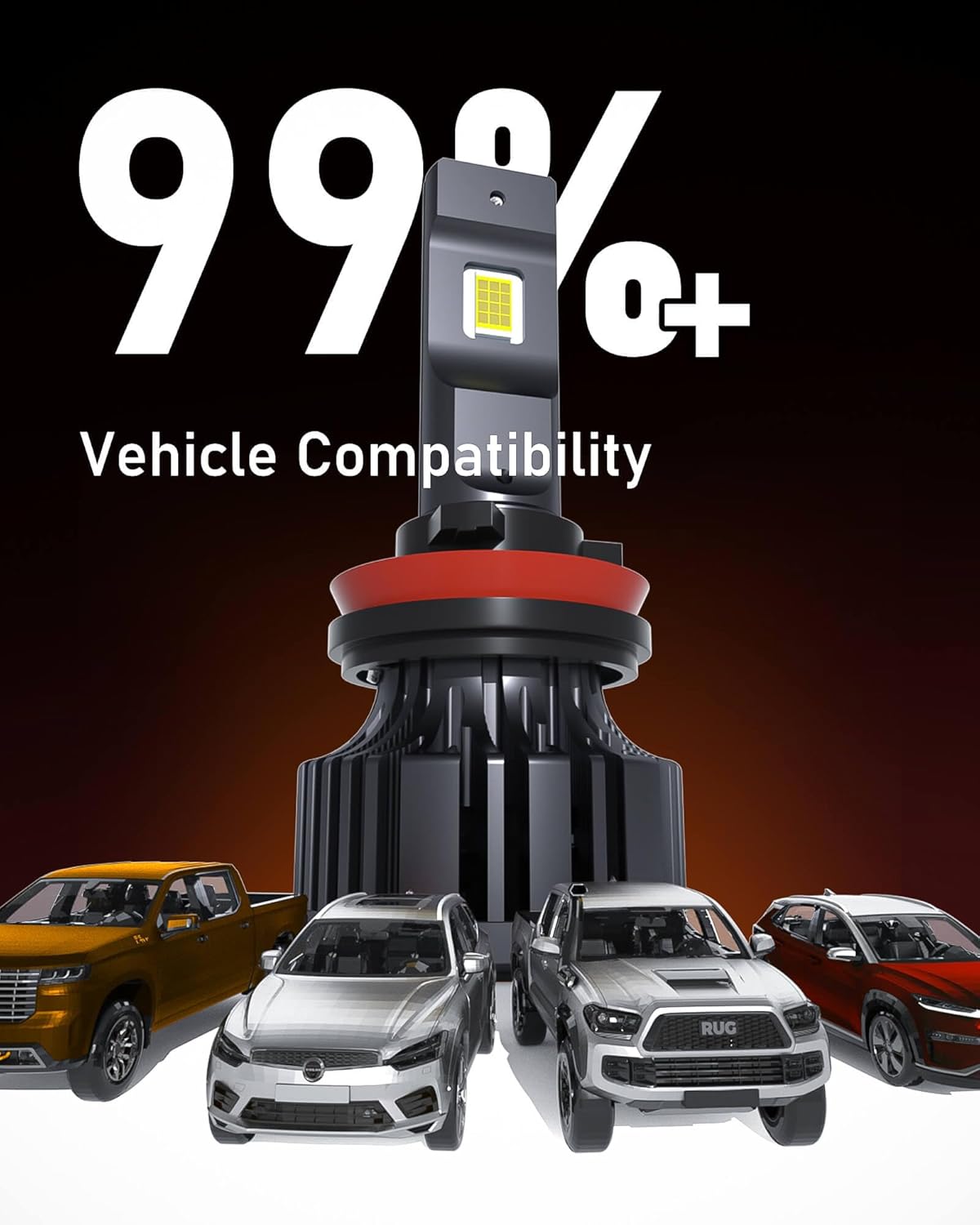 Hikari 2025 25000LM H7 Fog light, 45W Pure White 6000k Bulbs, Plug & Play IP68 Waterproof Pack of 2