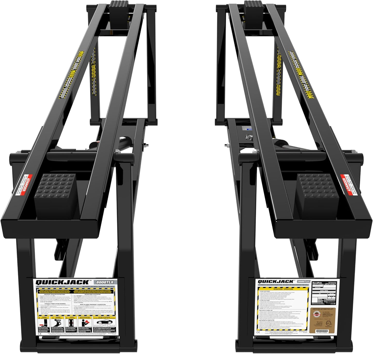 QuickJack Bundle - 8000TLX Portable Car Lift, Wall Hangers & SUV Adapters, ALI Certified, 8,000-lbs. Capacity, 110V Power Unit, Car Lift for Garage, Shop, & Mechanic