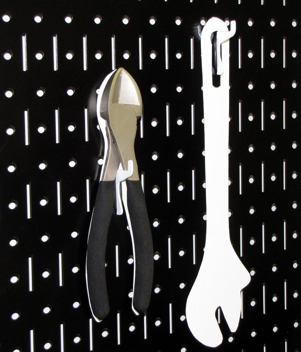 Wall Control Metal Pegboard Utility Tool Storage Kit with Black Pegboard and Black Accessories