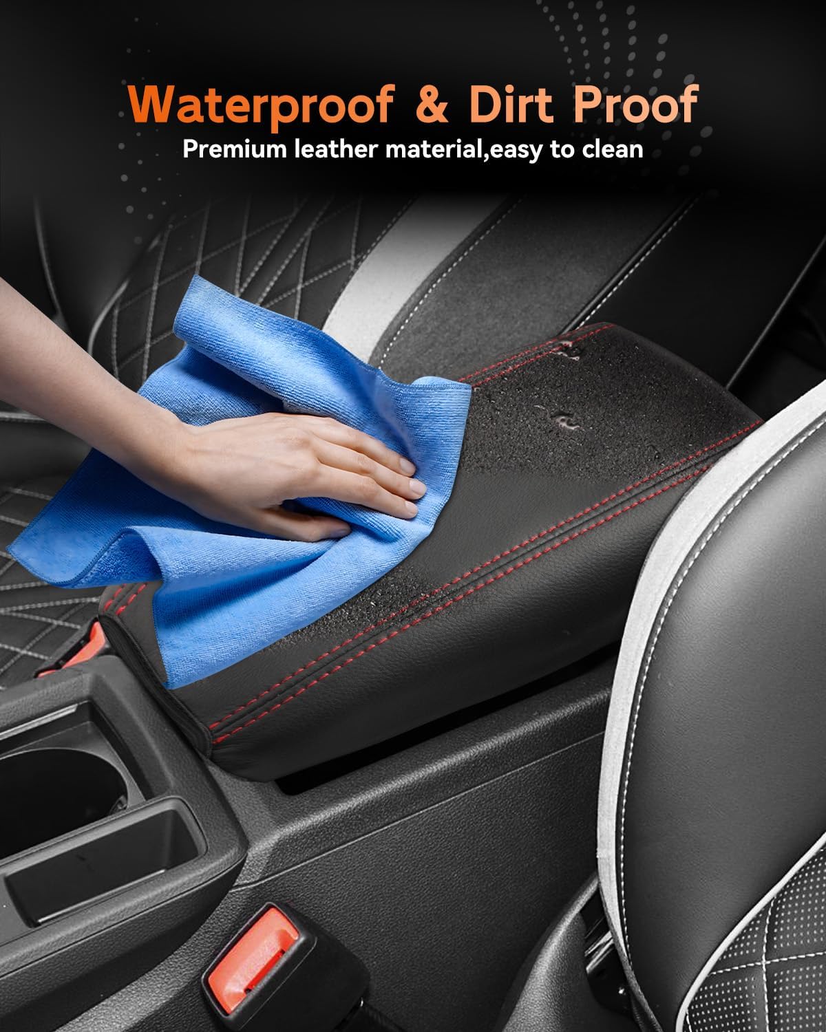 CDEFG for Audi Q3 2019-2025 Center Console Cover Armrest Cover for Q3 (Premium, Premium Plus) 2020 2021 2022 2023 2024 2025 Accessories Console armrest Protector