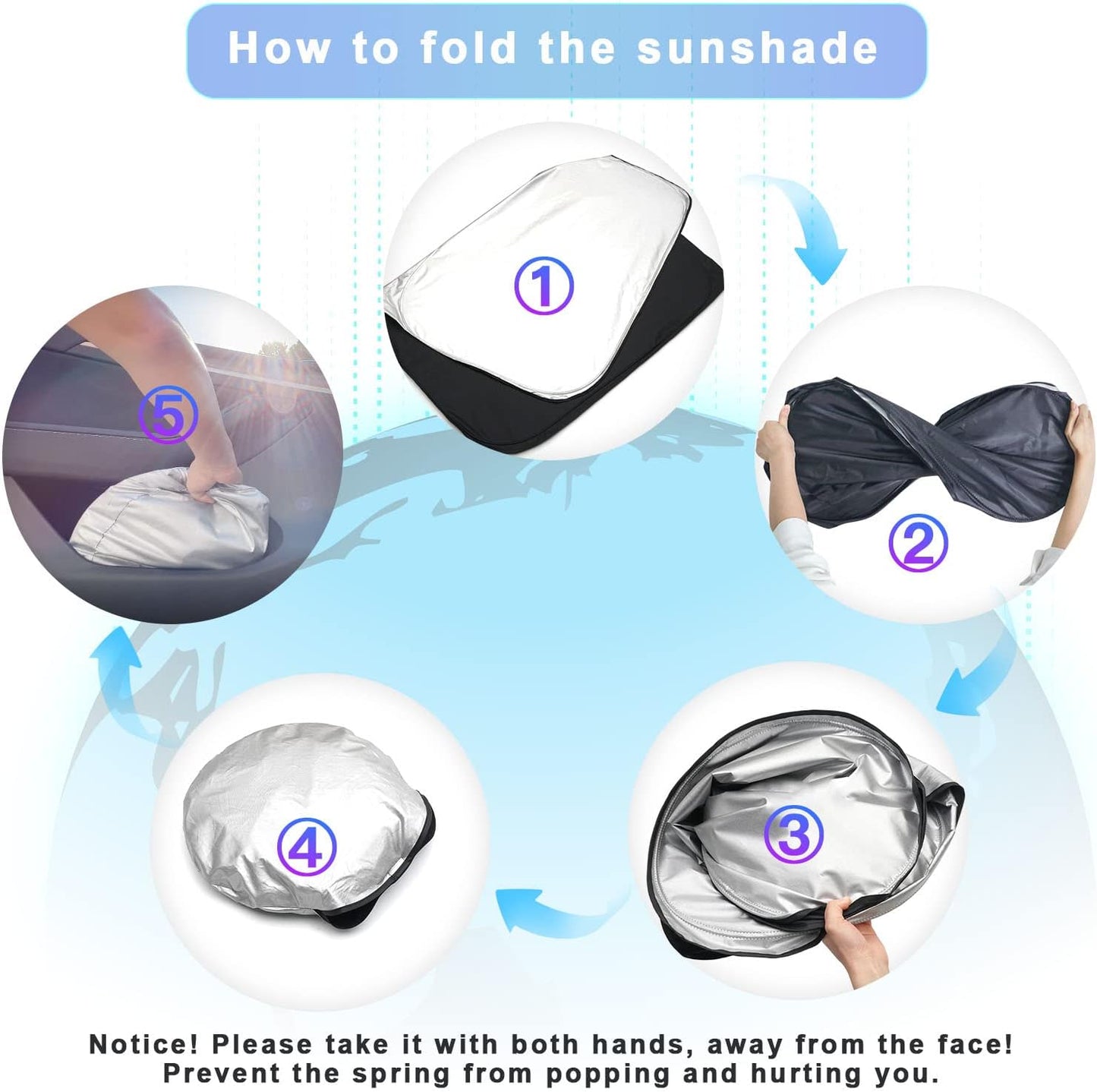 SXCY for 2023-2025 Honda HRV Windshield Sunshade 2023 2024 Honda HRV LX Sport EX-L Accessories 2024 2025 HRV Sunshade Foldable Sun Shield 2023-2025 HR-V HRV Sunshade Block UV Rays for Car Front Window