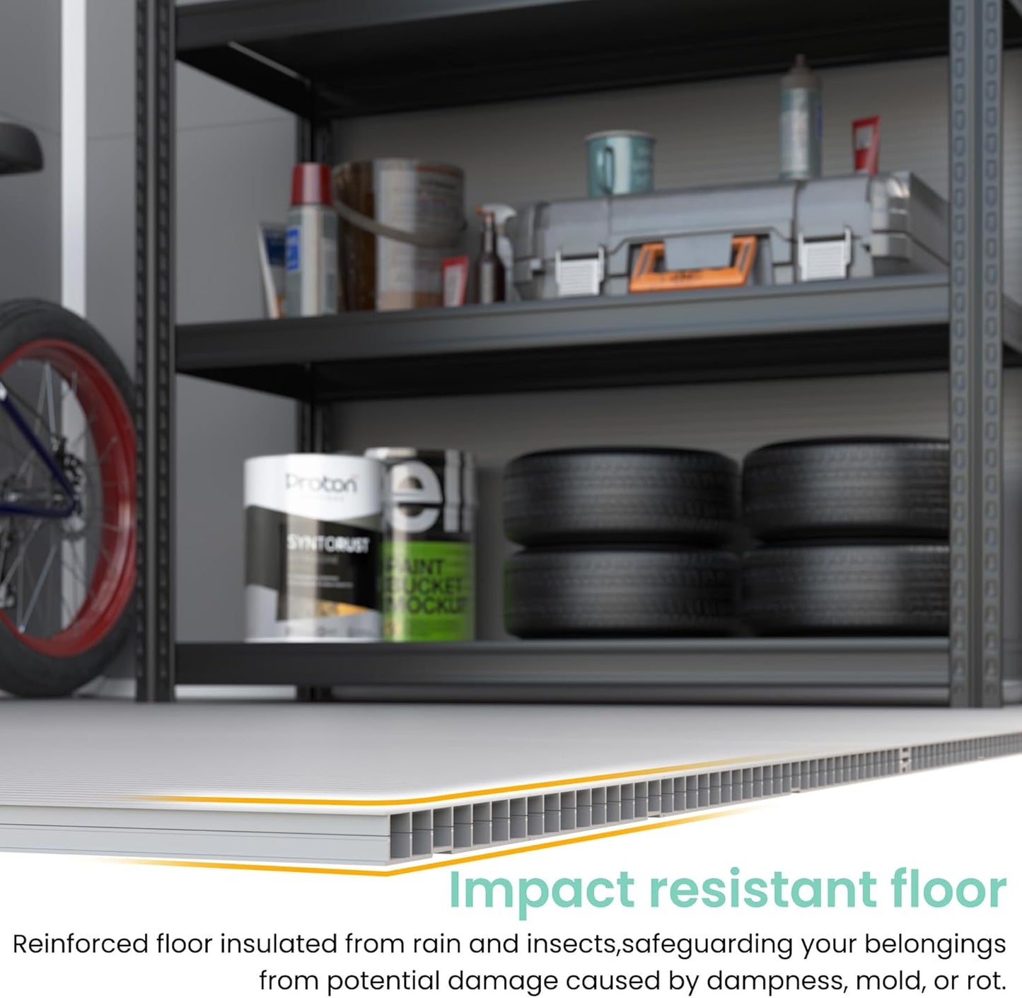 UDPATIO Outdoor Storage Shed 7.5x10.7 FT, Grey & White Resin & Steel Shed with Lockable Door for Backyard, Patio, Lawn