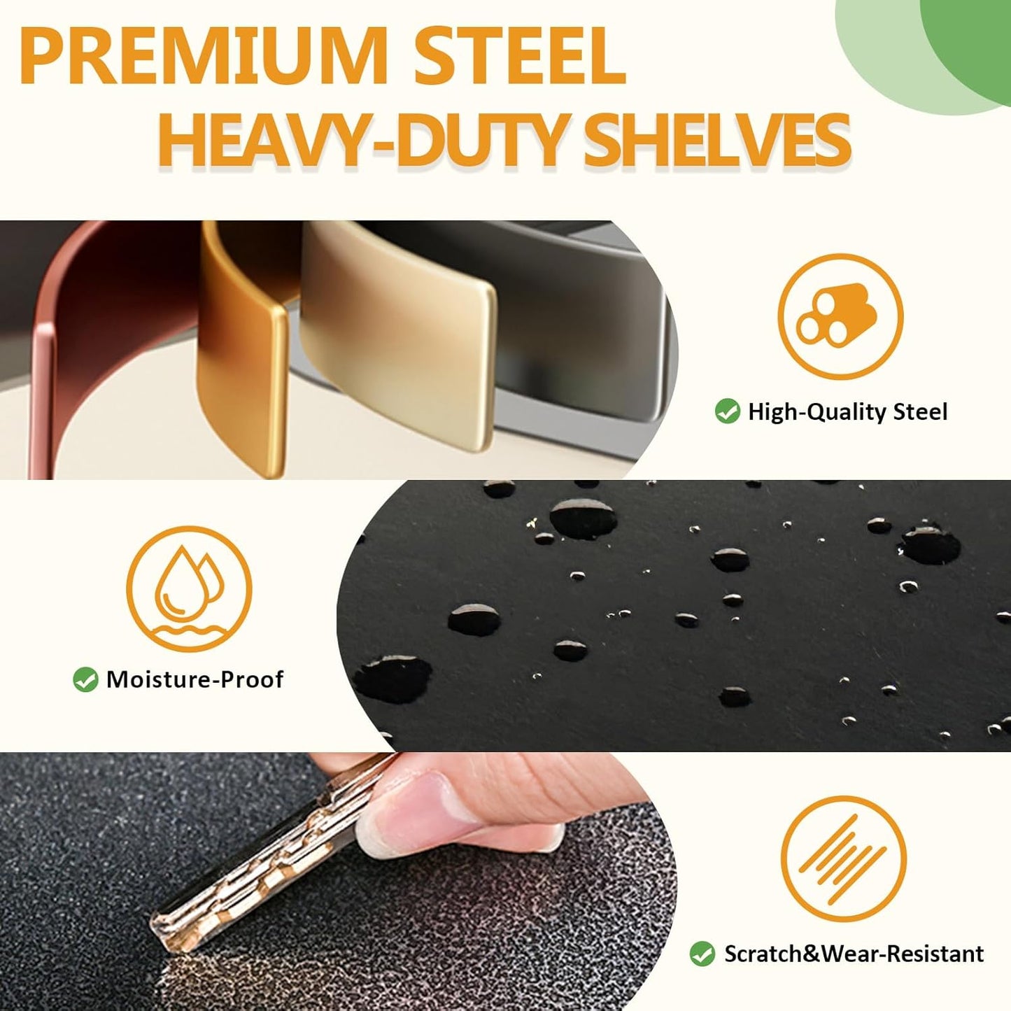 72H Metal Kitchen Storage Shelves, 2500 LBS Heavy Duty Garage Shelving Unit, 5-Tier Adjustable Pantry Shelves, Food and Beverage Storage Rack, Appliance Storage Utility Shelf for Balcony - Black