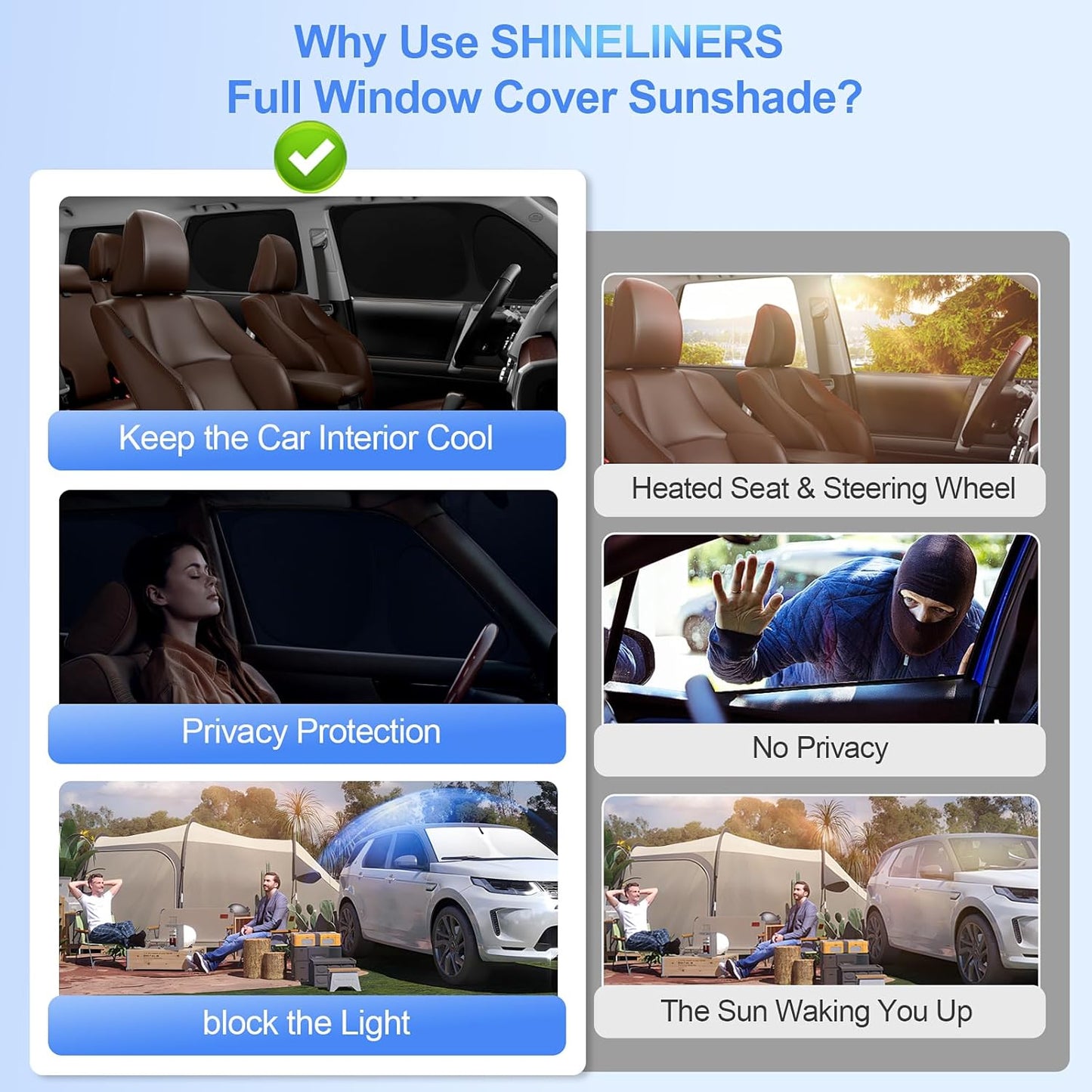 8pcs Car Window Shades for Honda CR-V CRV 2017-2022 Accessories,Windshield Side Rear Full Sunshade,Sun Visor UV Blocking, Privacy Protection and Blackout for Camping Outdoor