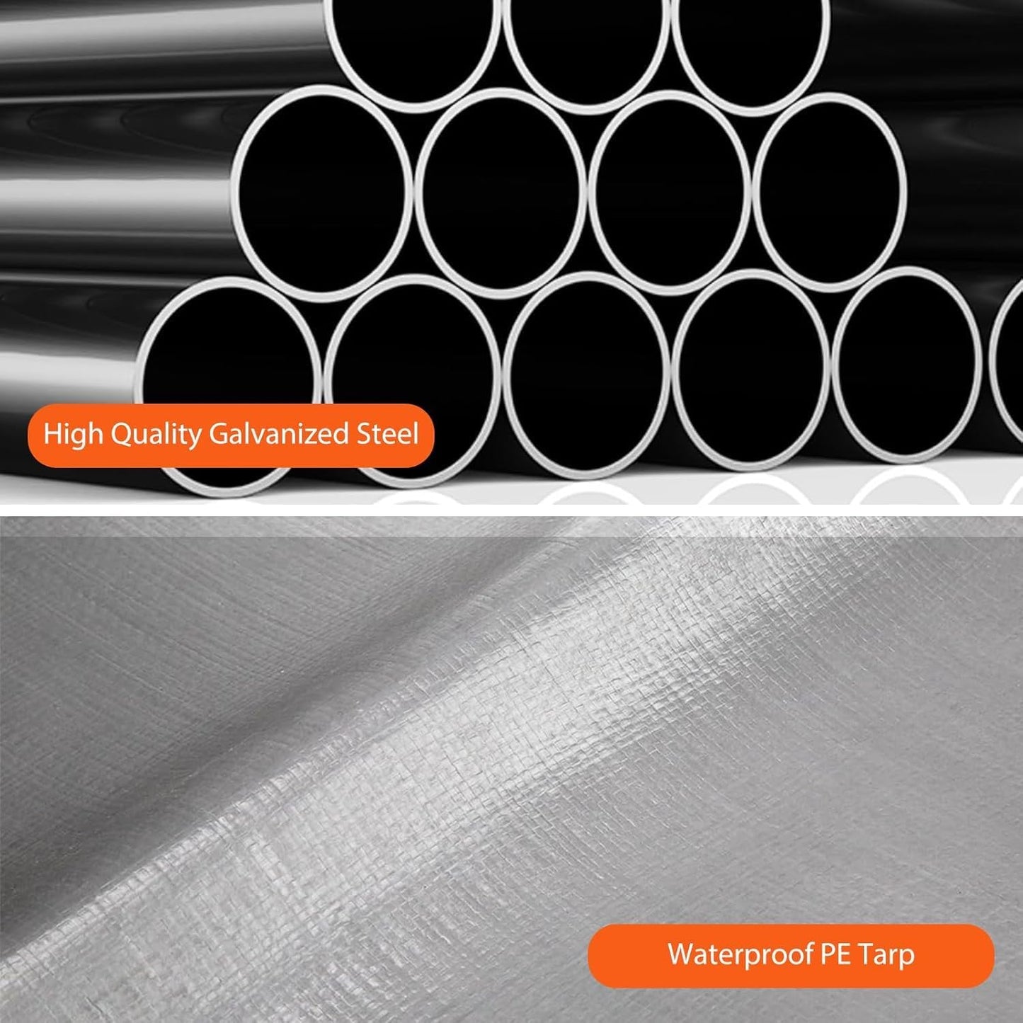 Heavy Duty Carport 13x20 FT Oversized Portable Garage with 4 Doors & 4 Windows, Reinforced Frame, All Weather Protection Outdoor Shelter Canopy for Cars, Boats, Trucks, BBQ and Gatherings (Yellow)