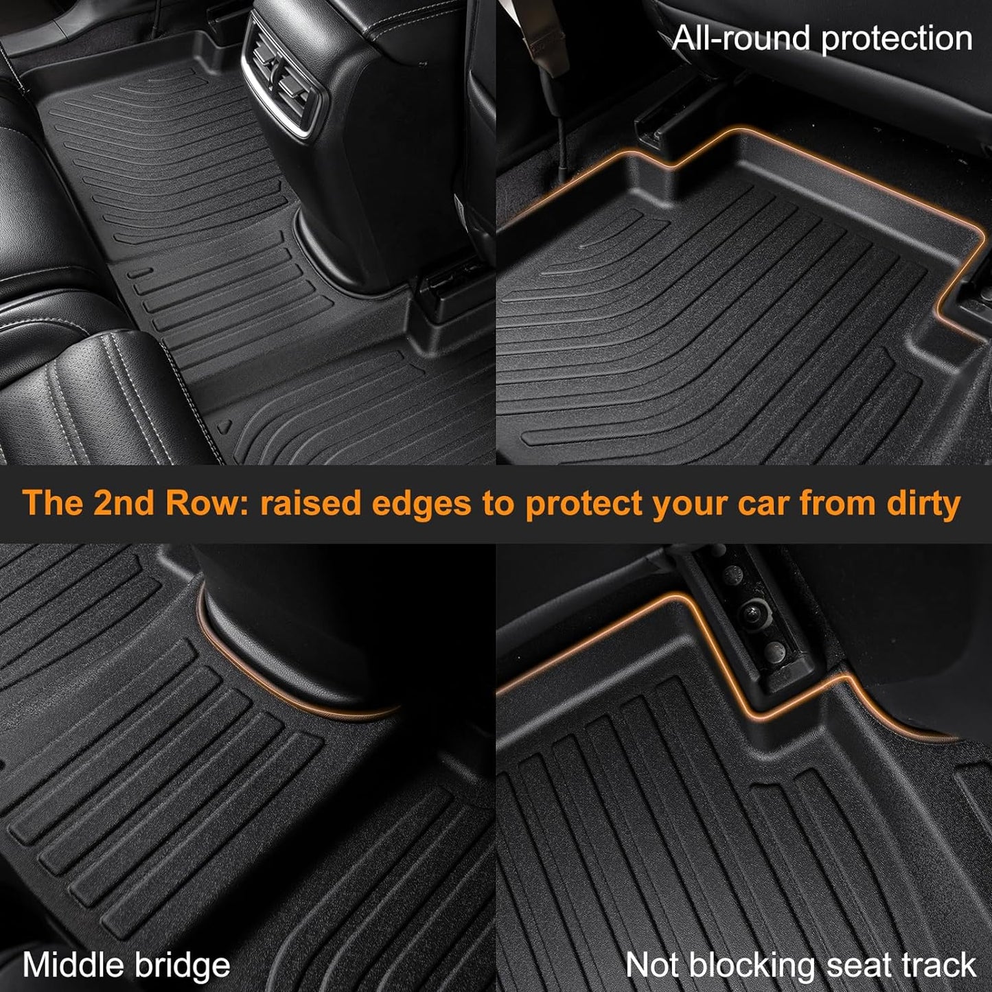 Binmotor-Floor Mats & Cargo Liner Set for Ford Escape Hybrid 2020-2025, All Weather Car Floor Mat for Ford Escape Hybrid Accessories, Rubber Mats TPE Car Liners Escape Trunk Liner Trunk Mat