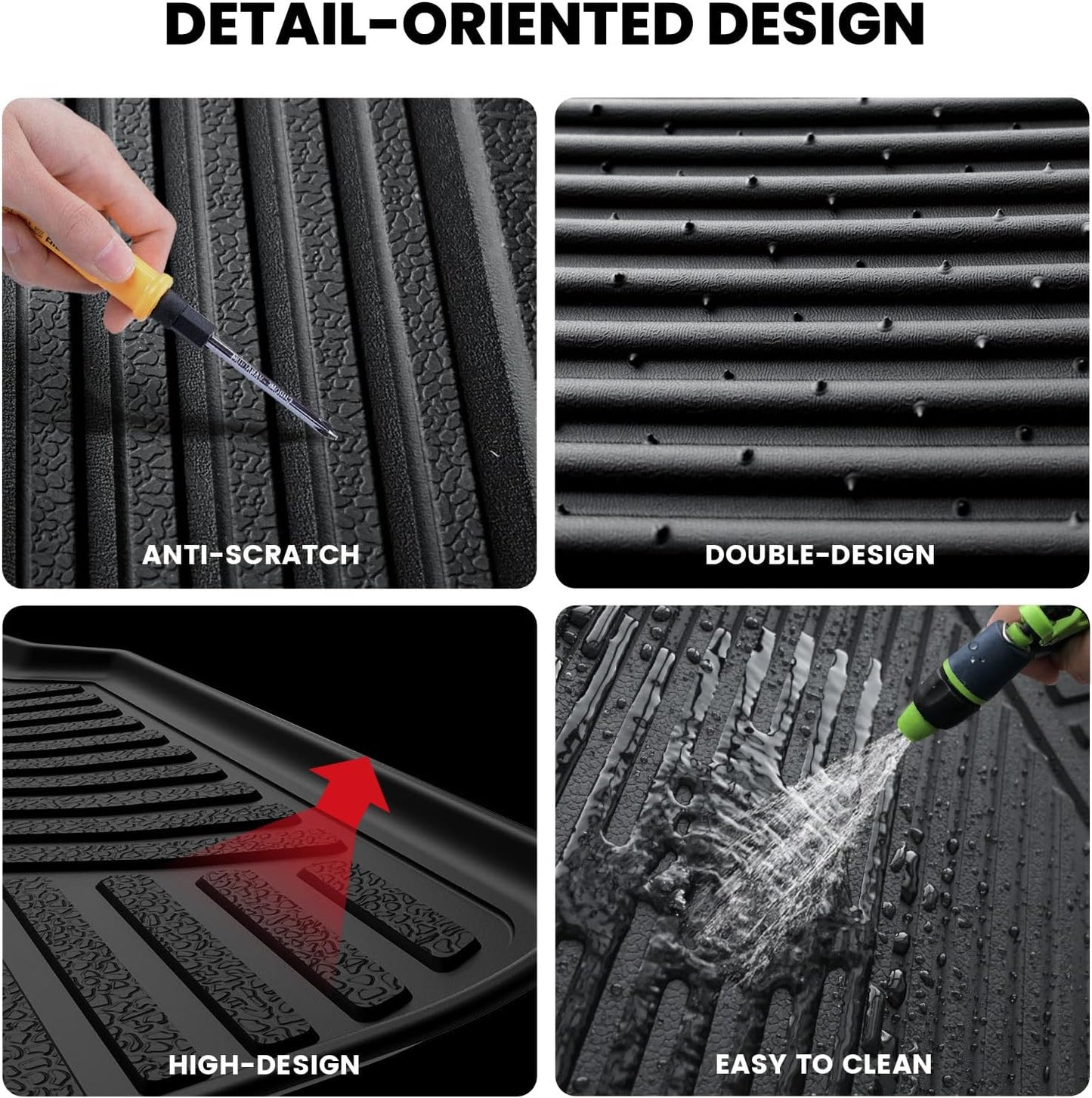 LASFIT Trunk Mat&Backrest Mat for Toyota 4Runner 2025-2026 Gasoline(Only Fit 5 Seats), All Weather TPE Custom Fit Cargo Liner for 4Runner SR5/TRD/Limited 6th gen 4 Runner Cargo Mat, Black