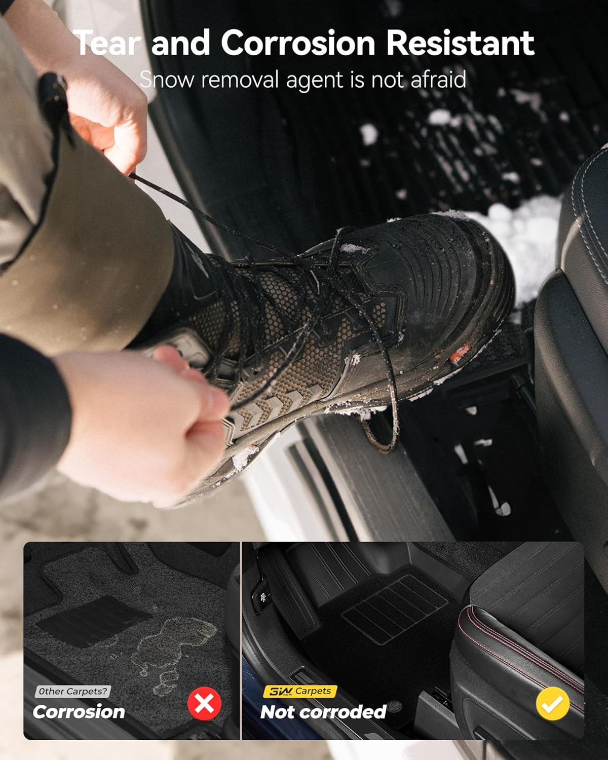 3W Floor Mats & Cargo Liner Fit 2022-2025 Jeep Grand Cherokee(Non L or WK) Carpets for 1st Rows Black Mats Custom Fit for Grand Cherokee, 6PCS