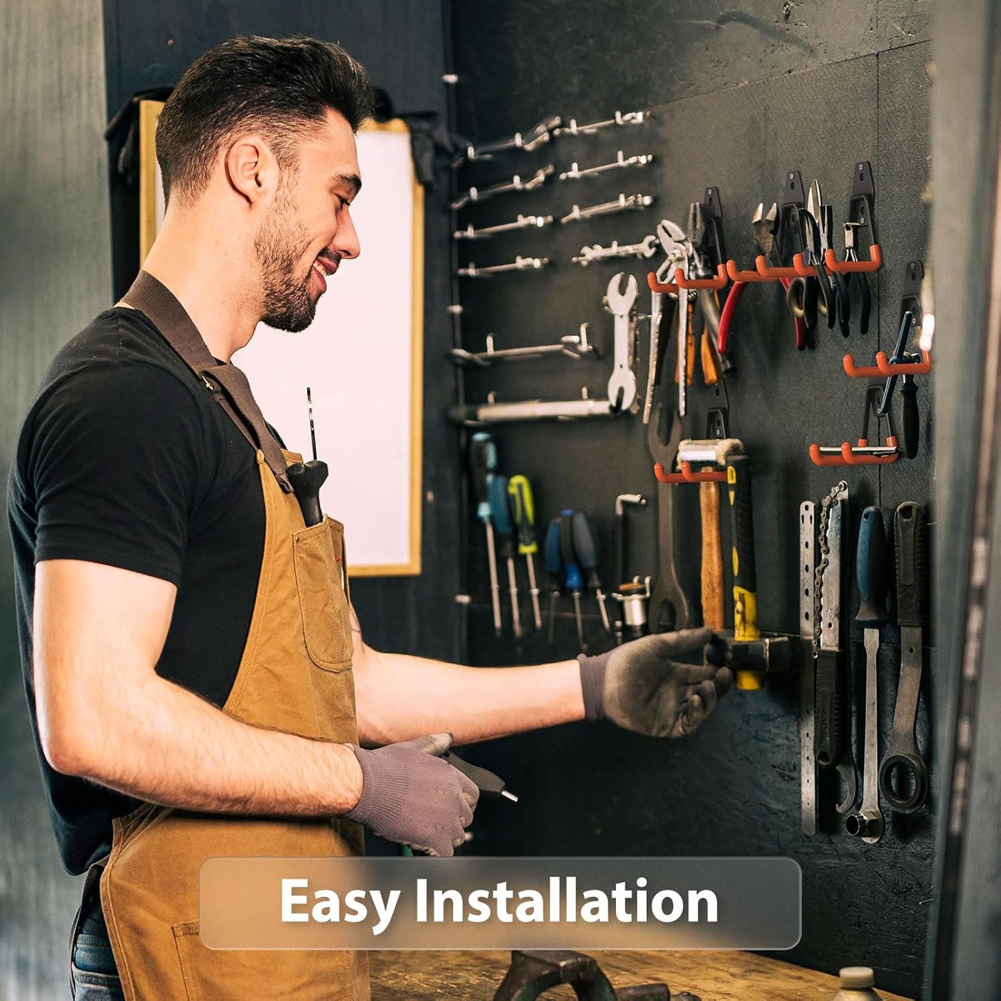 8 Pack 4.5x2.75 Inch Utility Steel Wall Mount Heavy Duty Garage Hooks with Anti-Slip Coating,Storage More Yard,Garden and Power Tools and for Hanging Hose,Ladder and Bike