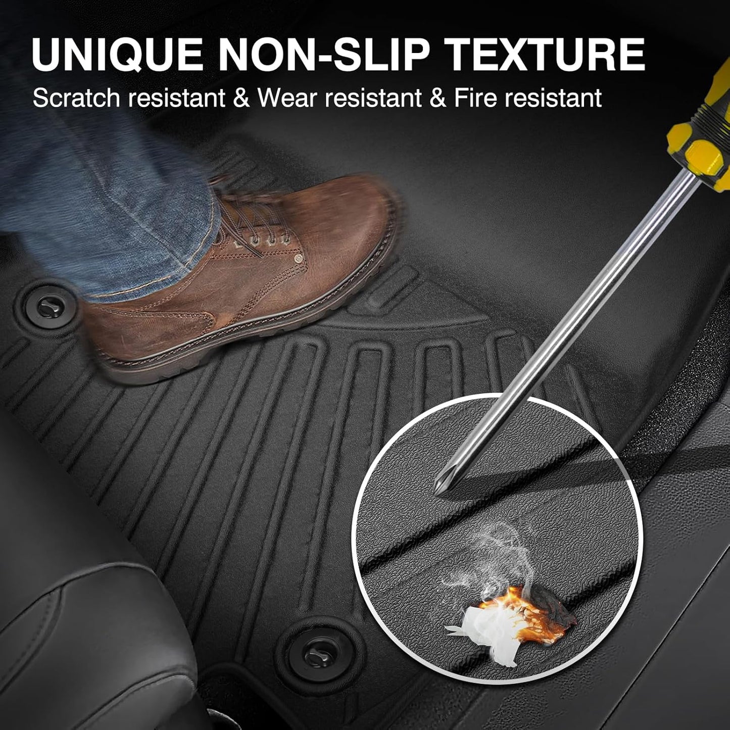 Powerty Floor Mats for 2023-2025 Nissan Pathfinder 7 Seats Accessories All Weather Floor Liners 3D TPE Floor Mat Heavy-Duty Floor Liners